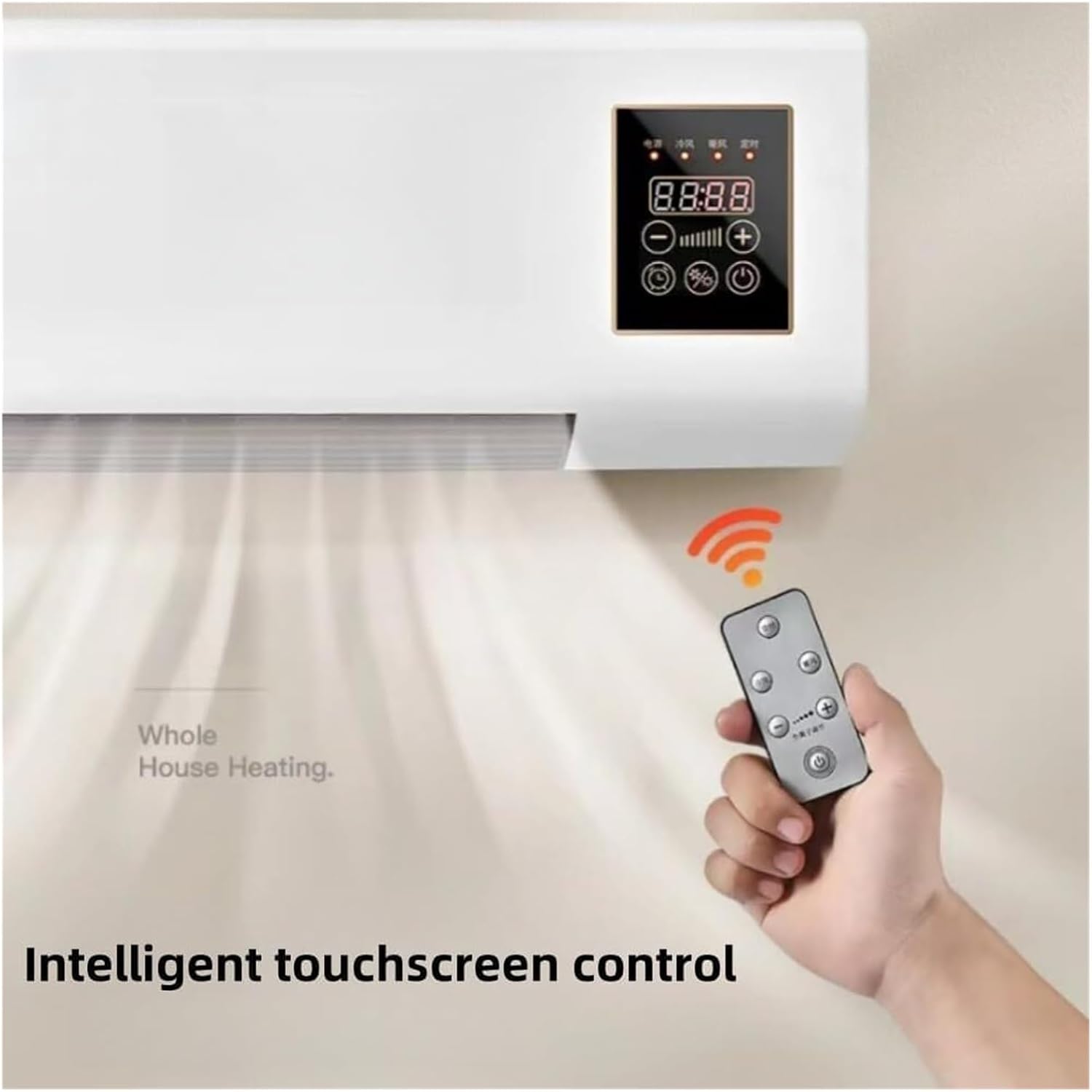  Air Conditionérateur Mur Et Table, Chauffage Refroidissement 60W, Calme <45dB, Télécommande, Compact Pour Chambre De Bureau, Efficacité énergétique, Flux D'air Chaud Et Froid, Facile à Installer