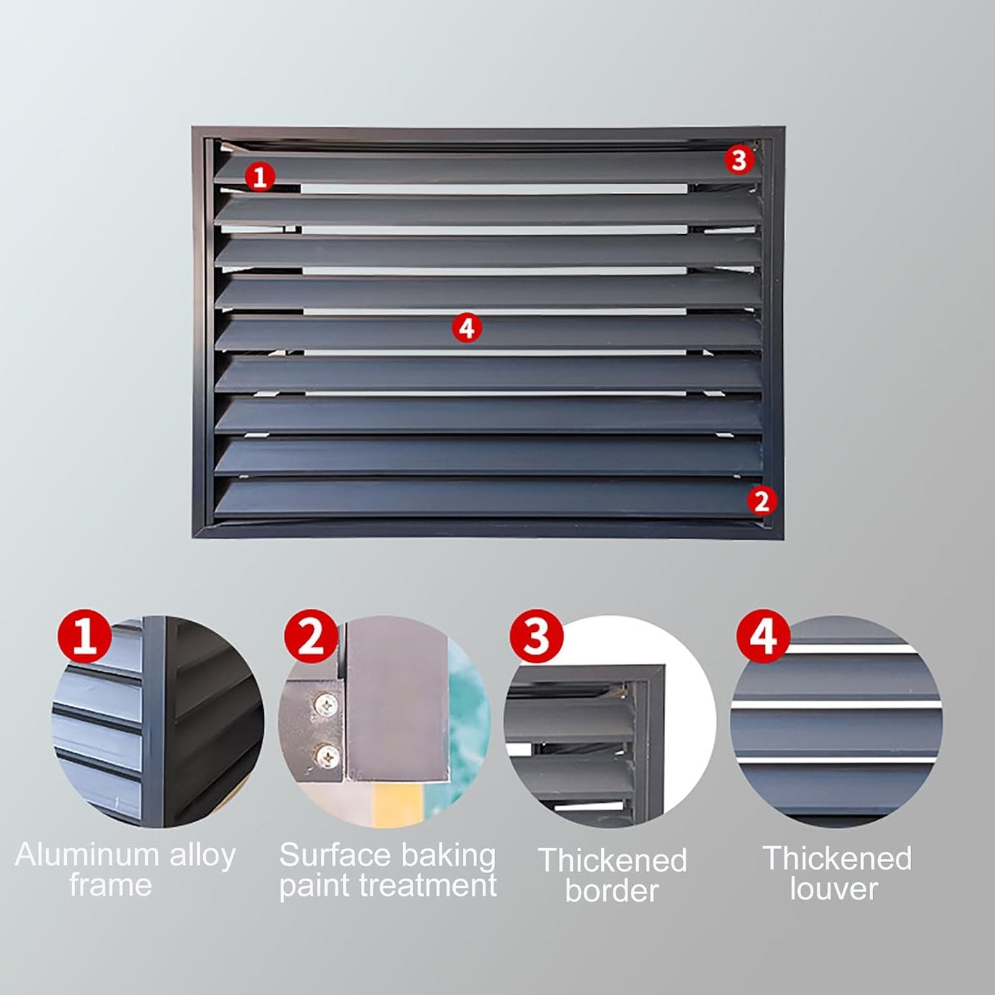  Housse De Protection Pour Climatiseur En Aluminium, écran De Confidentialité Extérieur, Séparateur D'espace à Persiennes Autoportant, Assemblage Facile, Protection De L'u