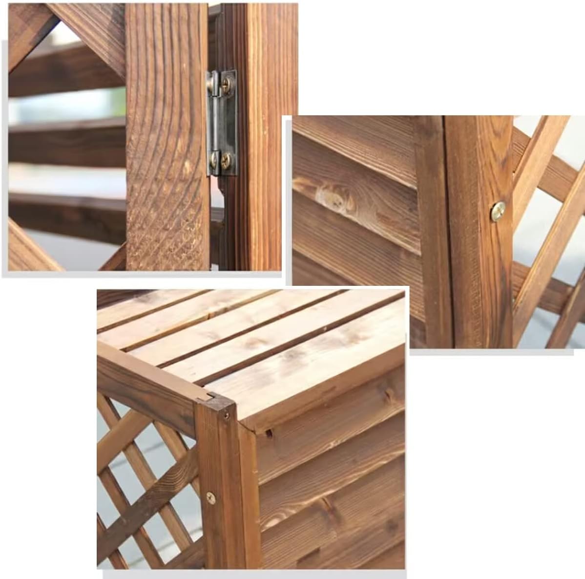  Housse De Climatiseur En Bois Pour Extérieur, Volets Décoratifs Et Grilles De Protection, Support De Fleur Pour Unité AC, Clôture Résistante Aux Intempéries (taille : 105 X 47 X 100 Cm)