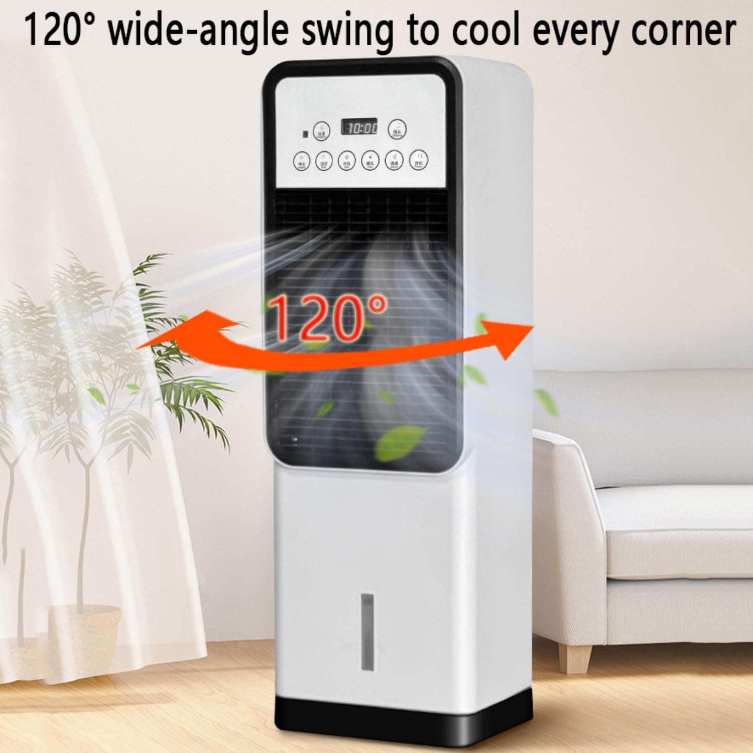 GENERIC Climatiseur Portable 3 En 1 Avec Ventilateur Et Rafraîchisseur D'air Par évaporation, Réservoir De 3 L, 4 Modes Et 3 Vitesses, Minuterie 12 H. Climatiseur Portable Sur Pied Pour Chambre à Coucher.