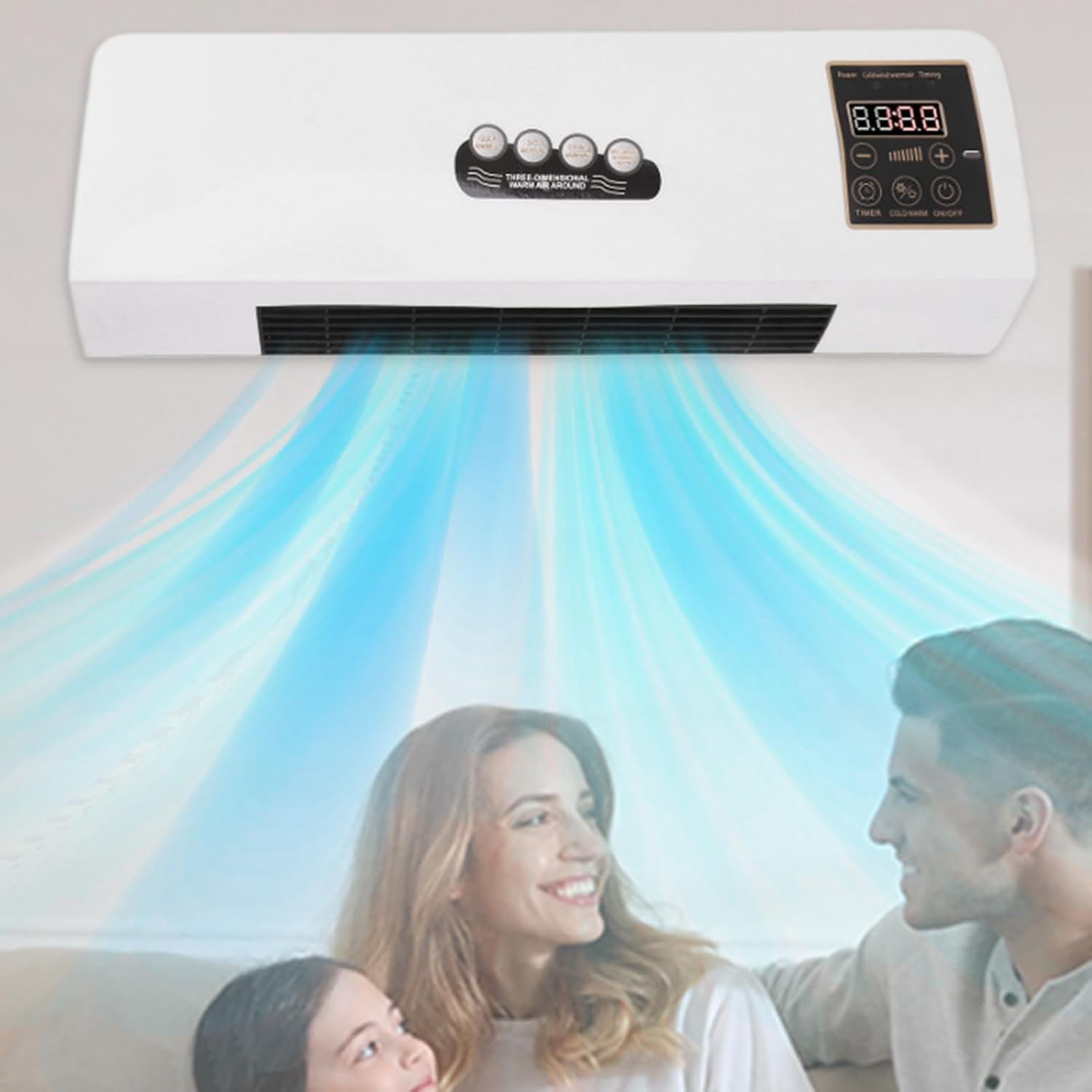  Petit Ventilateur Climatiseur Mur Monté | Unité Split Climatiseur Portable,2000W De Fenêtre Sans Conduit Pour Salon, Chambre, Dortoir, Camping-Car, Garage, Camping