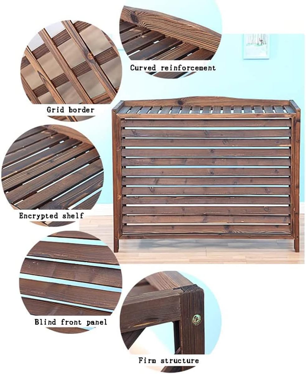  Clôture De Climatiseur D'extérieur, Housse De Climatiseur En Bois Massif Pour Pompes à Chaleur, Support Décoratif Pour Climatiseur, Support De Fleurs En Bois