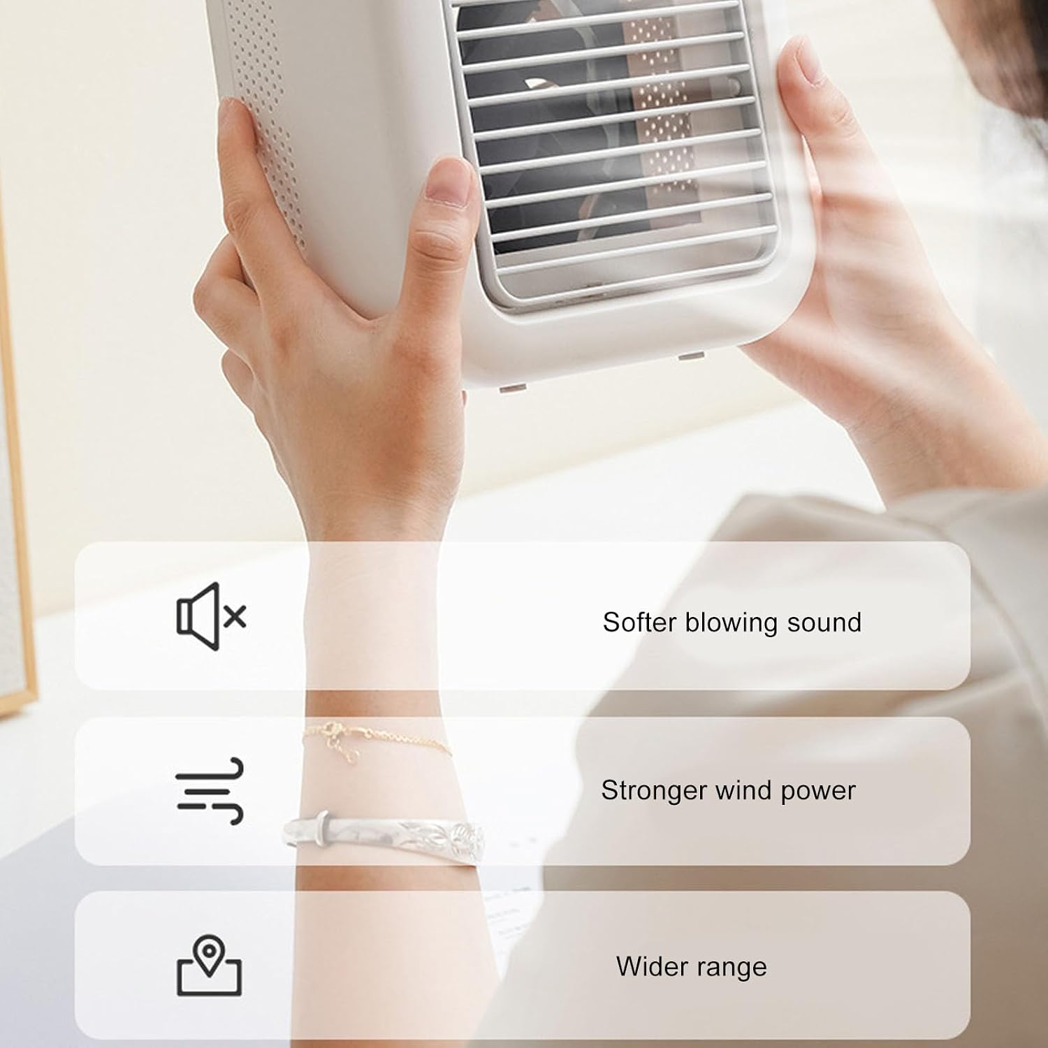  Climatiseur Portable 500 Ml, 2 Vitesses, Brume Froide, Pulvérisation Longue Durée De 10 Heures, Refroidisseur D'air Et Humidificateur