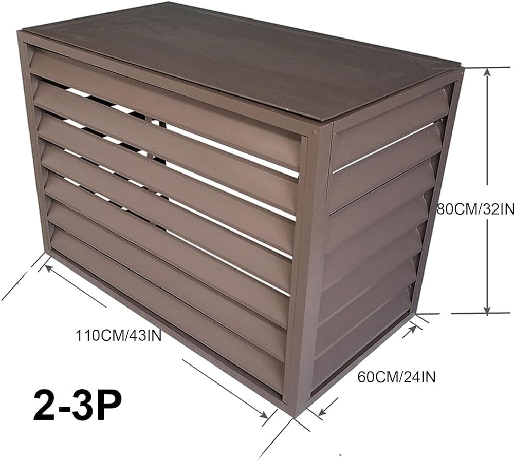 GENERIC Housse De Climatiseur Extérieur 110 X 60 X 80 Cm – Protection Marron Résistante Aux Intempéries – Protection De Toit Plat Pour Unités De Climatisation – Protection Contre Les Intempéries