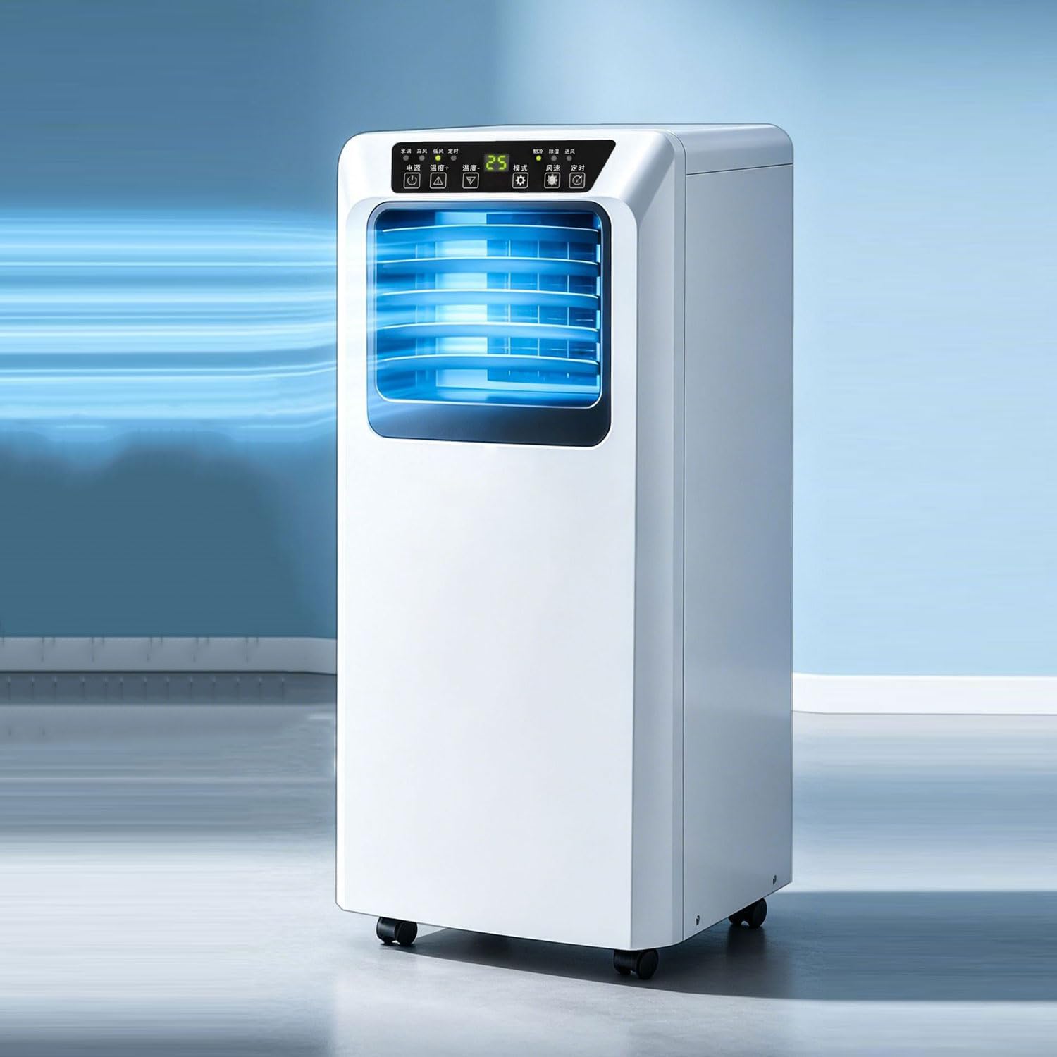  Unité De Refroidissement De Climatiseur Portable Avec Ventilateur Et Déshumidificateur Pour L'opération De Chambre Au Calme Refroidit Jusqu'à 450 Sq.ft Kit D'installation De Fenêtre Complète Smart AC