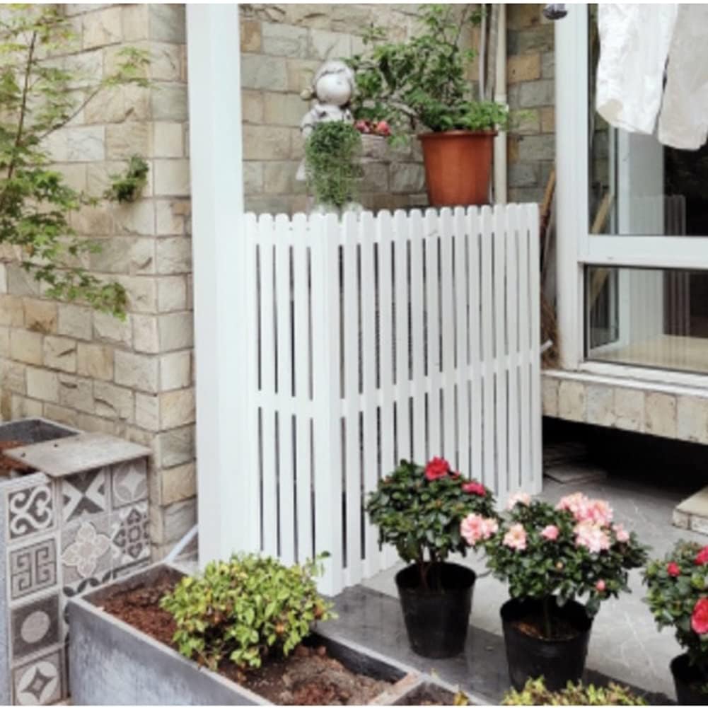 GENERIC Housse De Climatiseur Extérieur - Écran De Clôture En Bois Pour Unités AC Divisées - Protection élégante Et Grise (taille : 120 X 60 X 109 Cm)