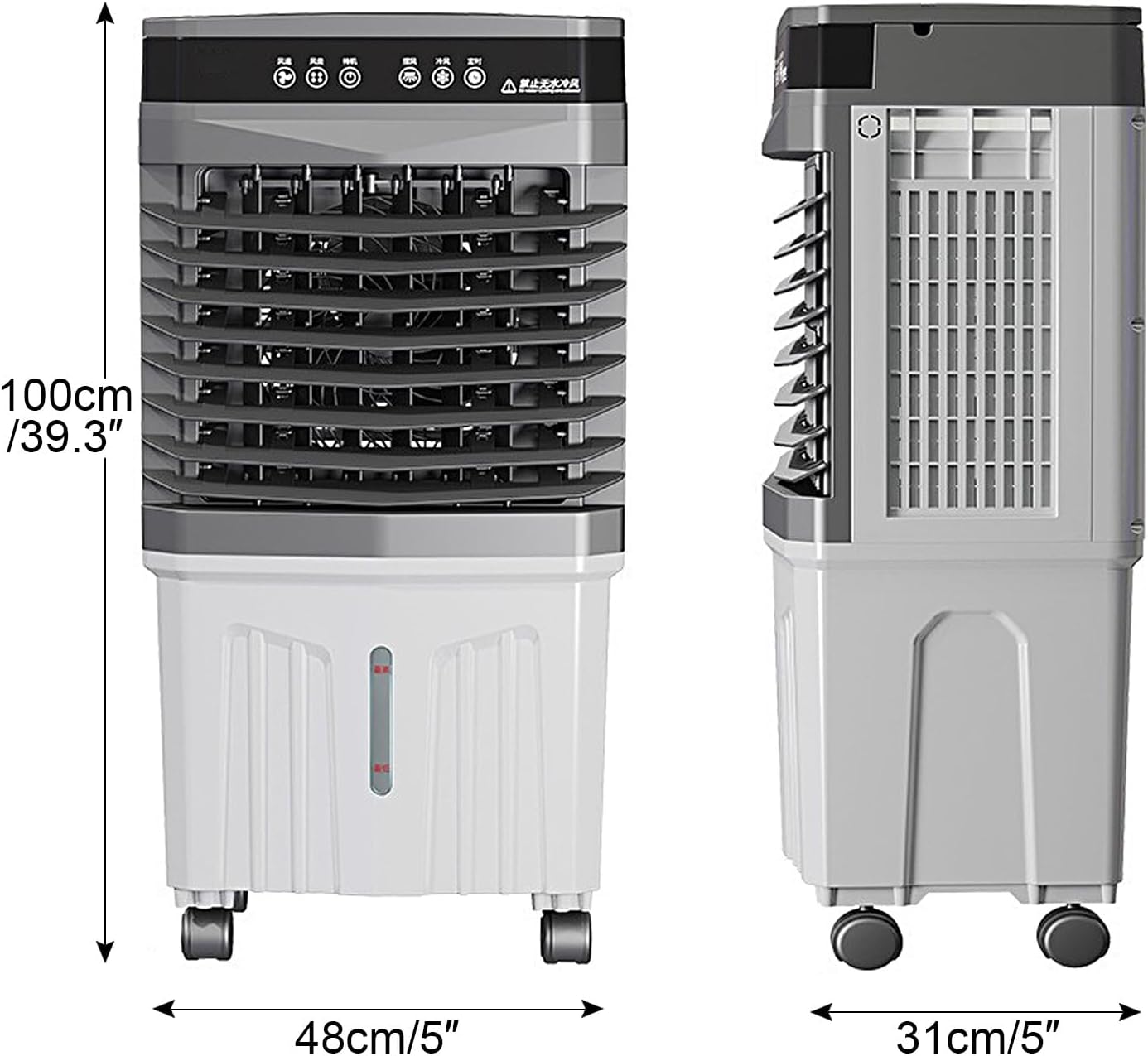 GENERIC Refroidisseur D'air Par évaporation Avec Minuterie, Oscillation, Télécommande, Réservoir D'eau Et Blocs De Glace Pour Refroidissement Intérieur Et Extérieur