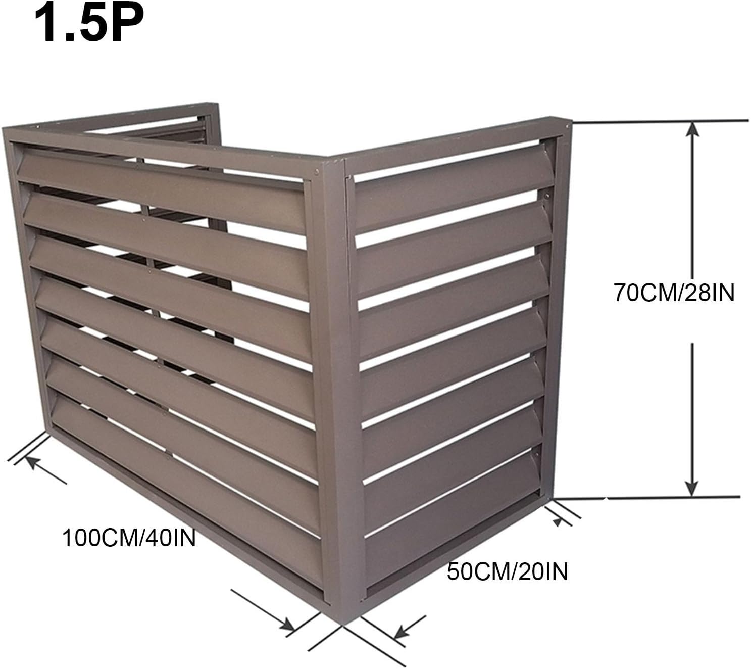 GENERIC Couvertures De Climatiseur En Aluminium Robuste, Protection Du Condensateur Central, Bouclier D'unité CVC, Protection De Pompe à Chaleur Résistante Aux Intempéries, Boîtier De Climatisation Extérieur