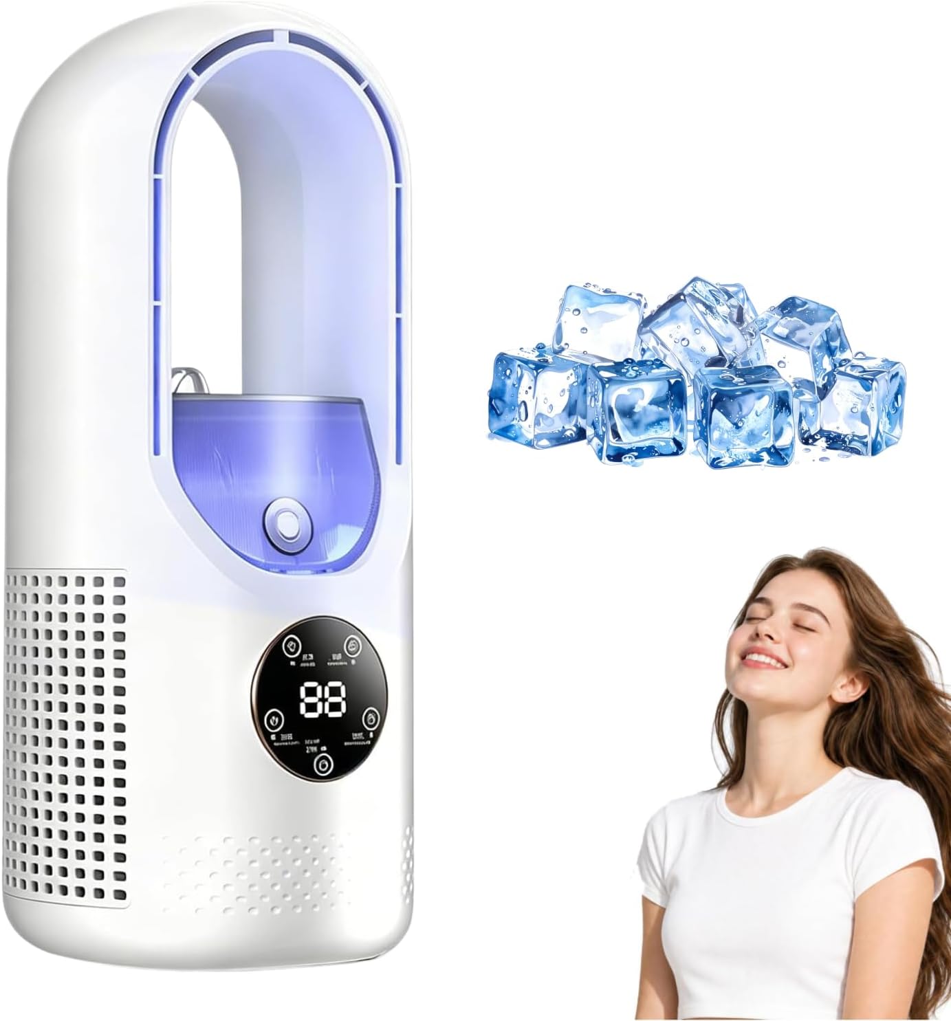 GENERIC Ventilateur De Refroidissement Portable Alimenté Par USB Avec 6 Vitesses De Vent, Fonction D'humidification De 6 Heures Et 3 Secondes Pour Chambre à Coucher, Bureau – Choix