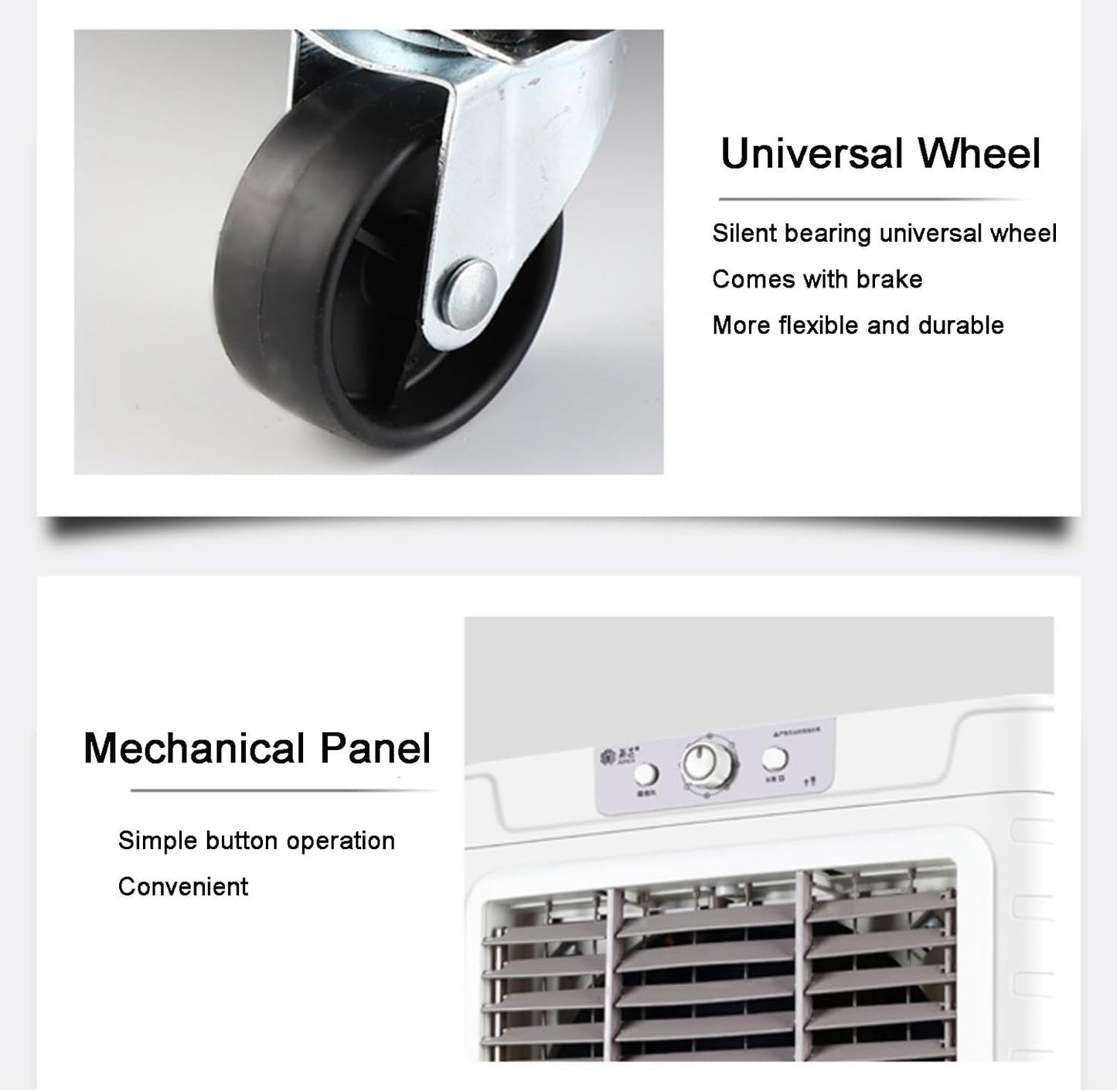 GENERIC Refroidisseur D'air Par évaporation, Refroidisseur De Marais Avec Oscillation à 120°, Ventilateur De Refroidissement Avec Réservoir De 50 L, Ventilateur De Refroidissement Extérieur, 3 Vitesses, 6