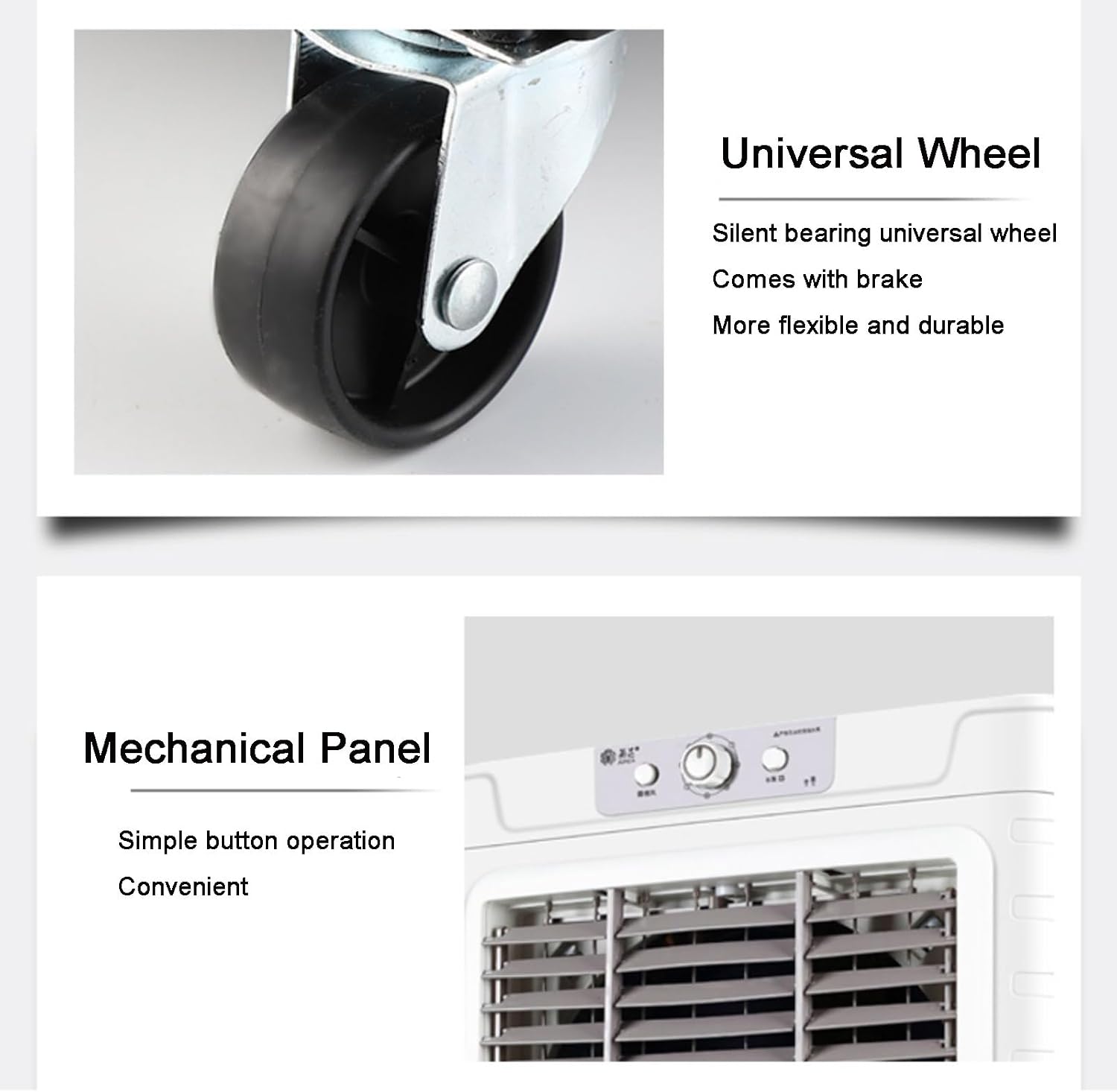 GENERIC Refroidisseur D'air Par évaporation, Refroidisseur De Marais Avec Oscillation à 120°, Ventilateur De Refroidissement Avec Réservoir De 50 L, Ventilateur De Refroidissement Extérieur, 3 Vitesses, 6