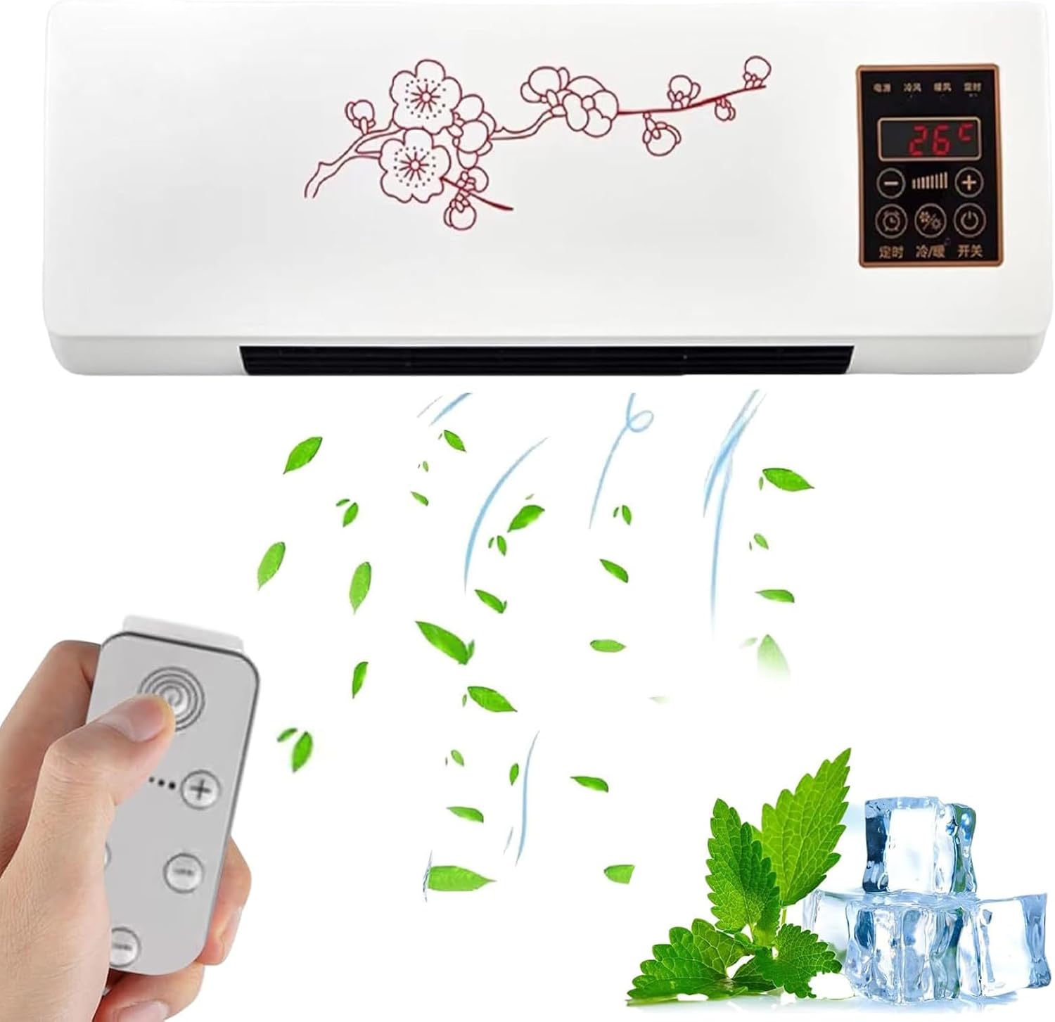  Ventille Portable Double Cool Heat Mode 30dB Ultra Calme Pour La Chambre Jusqu'à 300 Sqft Efficace D'énergie Avec Télécommande Pour L'utilisation De L'appartement De Bureau à Domicile (54 * 20 * 11.5c