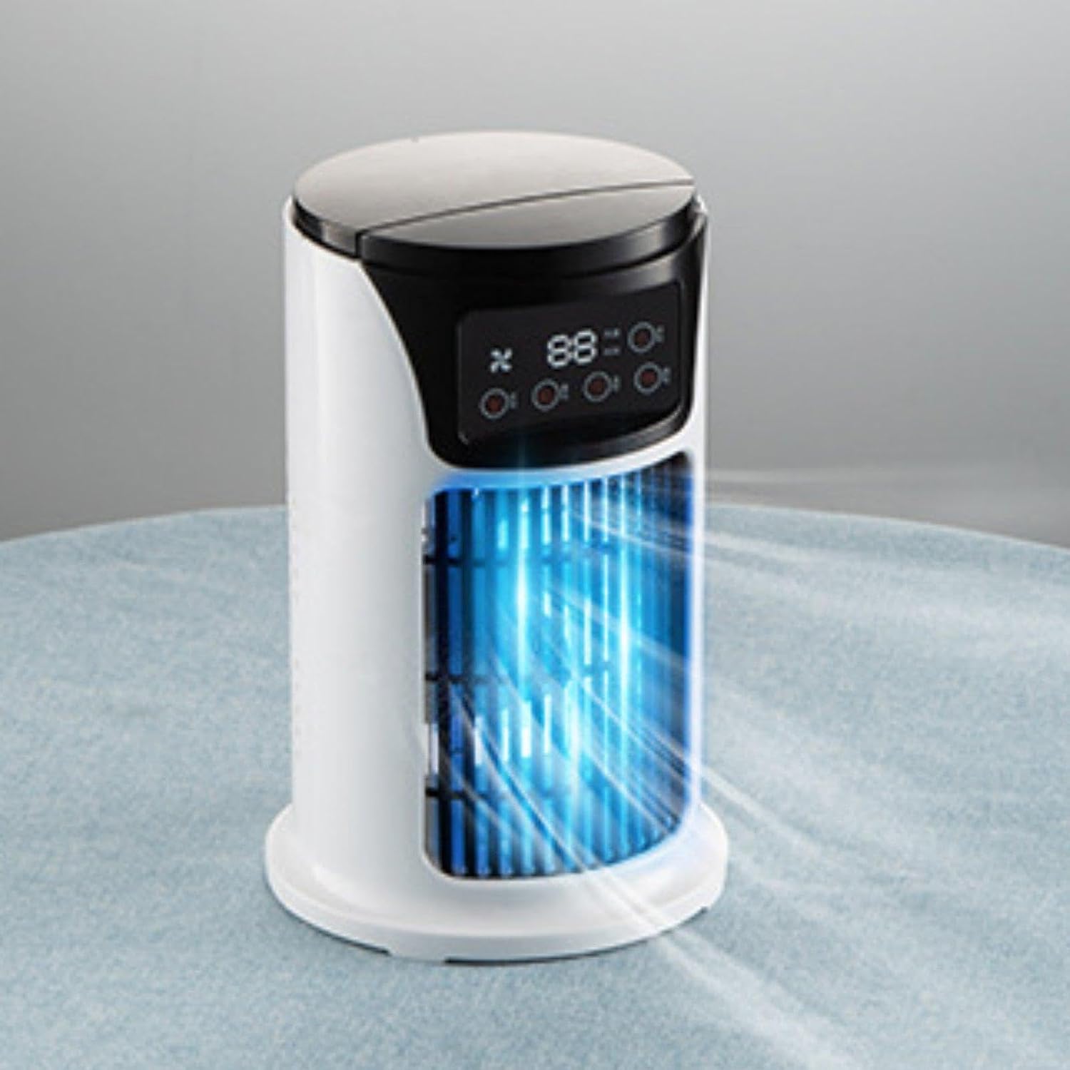  F Fityle Climatiseur Portable 6 Vitesses Avec Humidificateur, Ventilateur USB Silencieux, Ventilateur Personnel Table, Minuterie 6H, Mini Refroidisseur Évaporatif Pour Maison Et Bureau