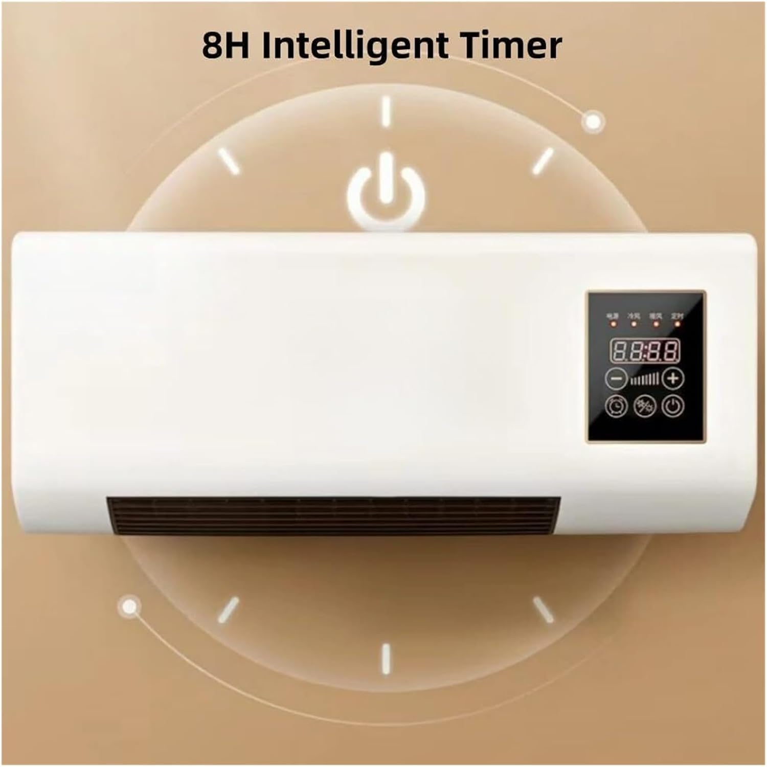  Air Conditionérateur Mur Et Table, Chauffage Refroidissement 60W, Calme <45dB, Télécommande, Compact Pour Chambre De Bureau, Efficacité énergétique, Flux D'air Chaud Et Froid, Facile à Installer