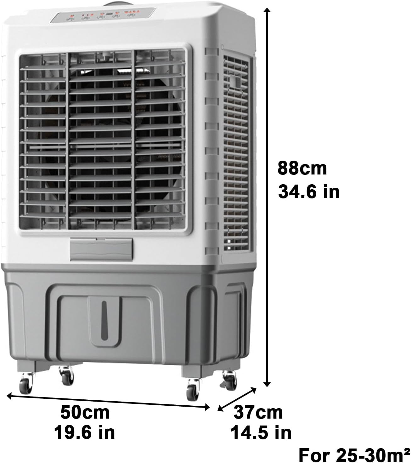  Climatiseur Mobile Industriel, Refroidisseur D'air Par évaporation Portable Avec 3 Vitesses, 3 Glacières, Oscillation à 120° - Ventilateur Refroidisseur D'eau Pour Usage Intérieur Et Extérieur