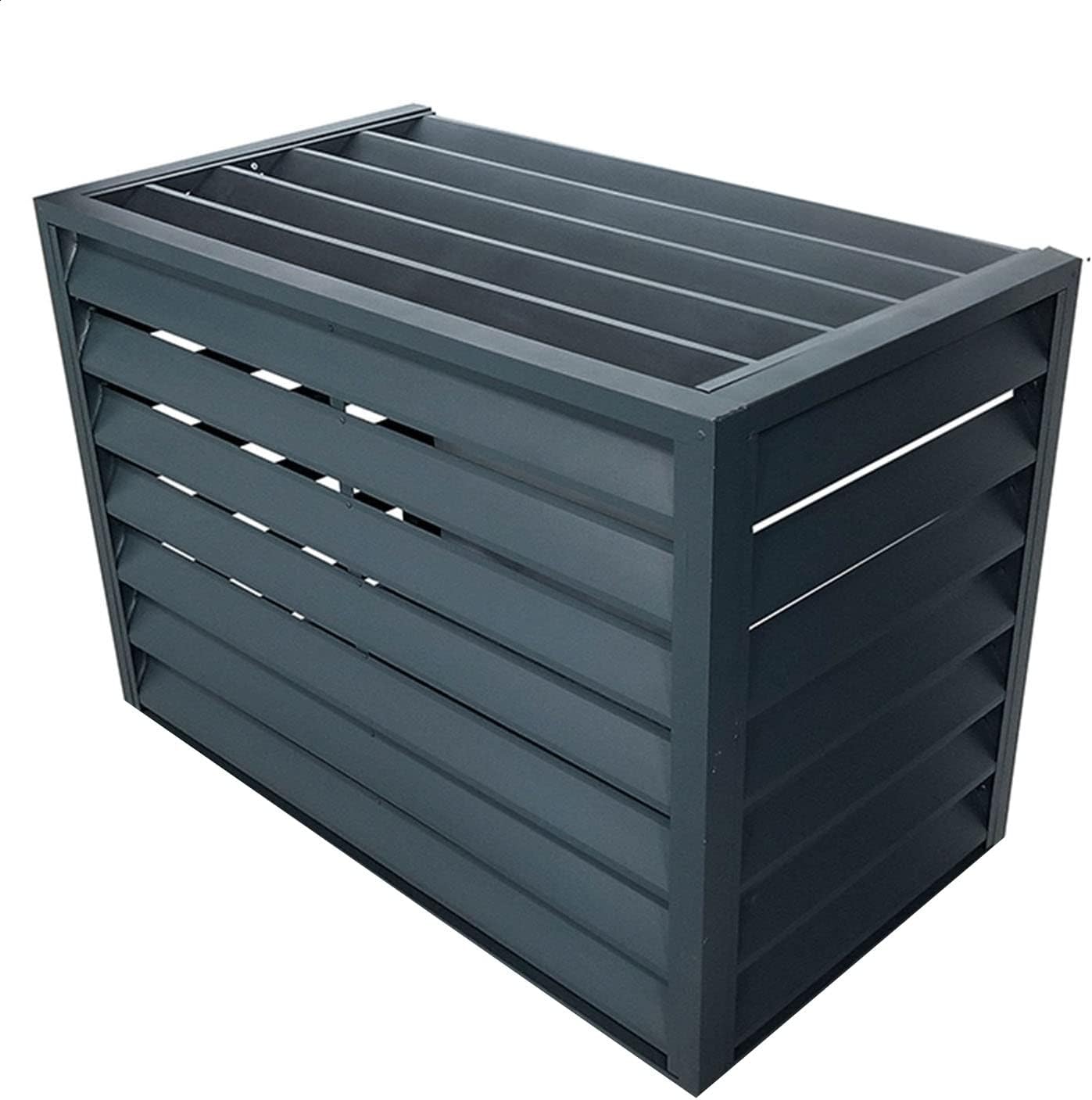 GENERIC Mini Housse De Climatiseur Divisée En Aluminium Pour Pompe à Chaleur Pour L'hiver, Design Persienne Grise, Utilisation Intérieure Et Extérieure, Bouclier Durable Et Résistant Aux Intempéries