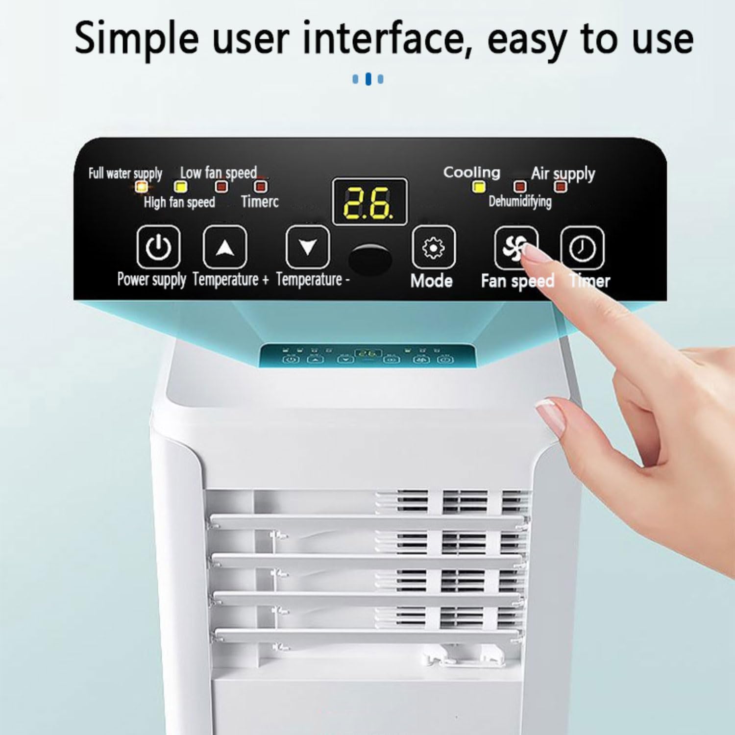  Unité De Refroidissement De Climatiseur Portable Avec Ventilateur Et Déshumidificateur Pour L'opération De Chambre Au Calme Refroidit Jusqu'à 450 Sq.ft Kit D'installation De Fenêtre Complète Smart AC