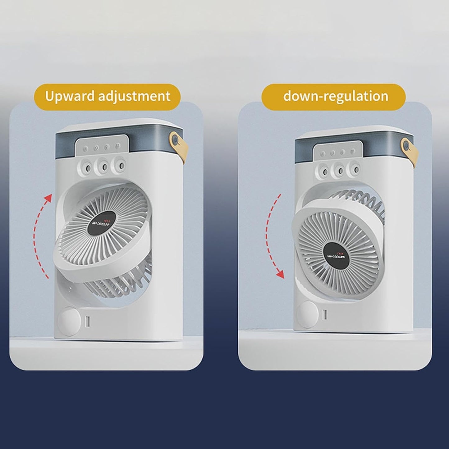  Climatiseur Personnel - Noir ABS 600ml, Rafraîchisseur Air Silencieux Trois Buses, Brumisation Rapide Trois Vitesses, Veilleuse 7 Couleurs Réglables | Ventilateur Puissant Pour Chambre