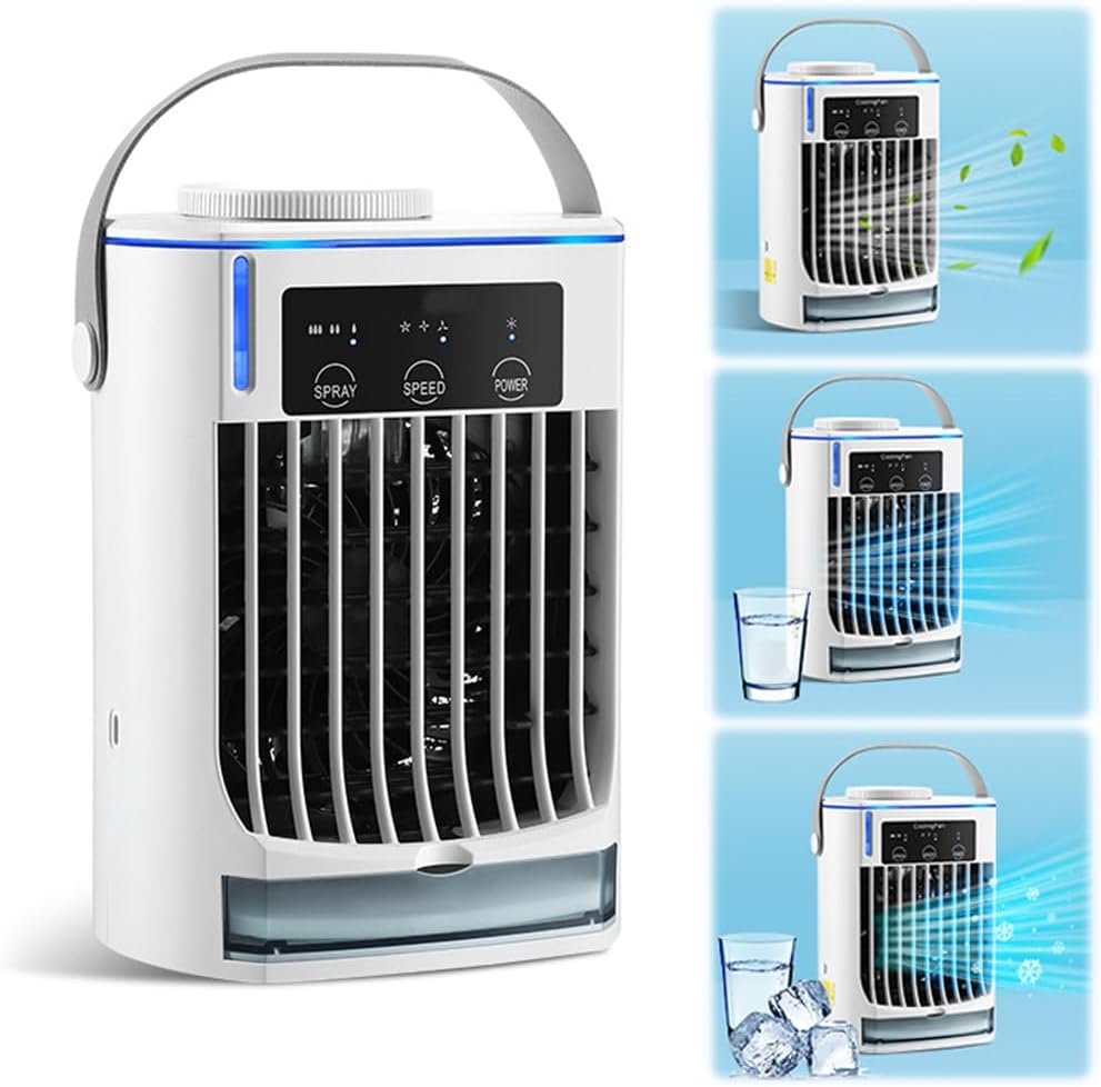  Ventilateur Brumisateur Portable, Ventilateur De Pulvérisation D'eau, Refroidisseur D'air Personnel USB Par évaporation à 3 Vitesses Avec Réservoir D'eau De 500 Ml Pour Le Camping, L