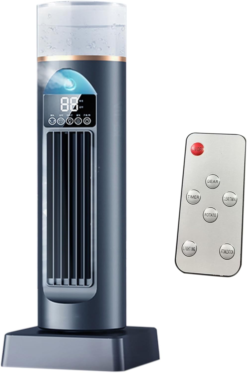 GENERIC Ventilateur AC Portable | Climatiseur à Air Frais | 6 Vitesses Oscillantes Sans Pales Avec Télécommande Et Réservoir D'eau, Humidificateur Pour La Maison, Le Bureau, Le Garage Intérieur