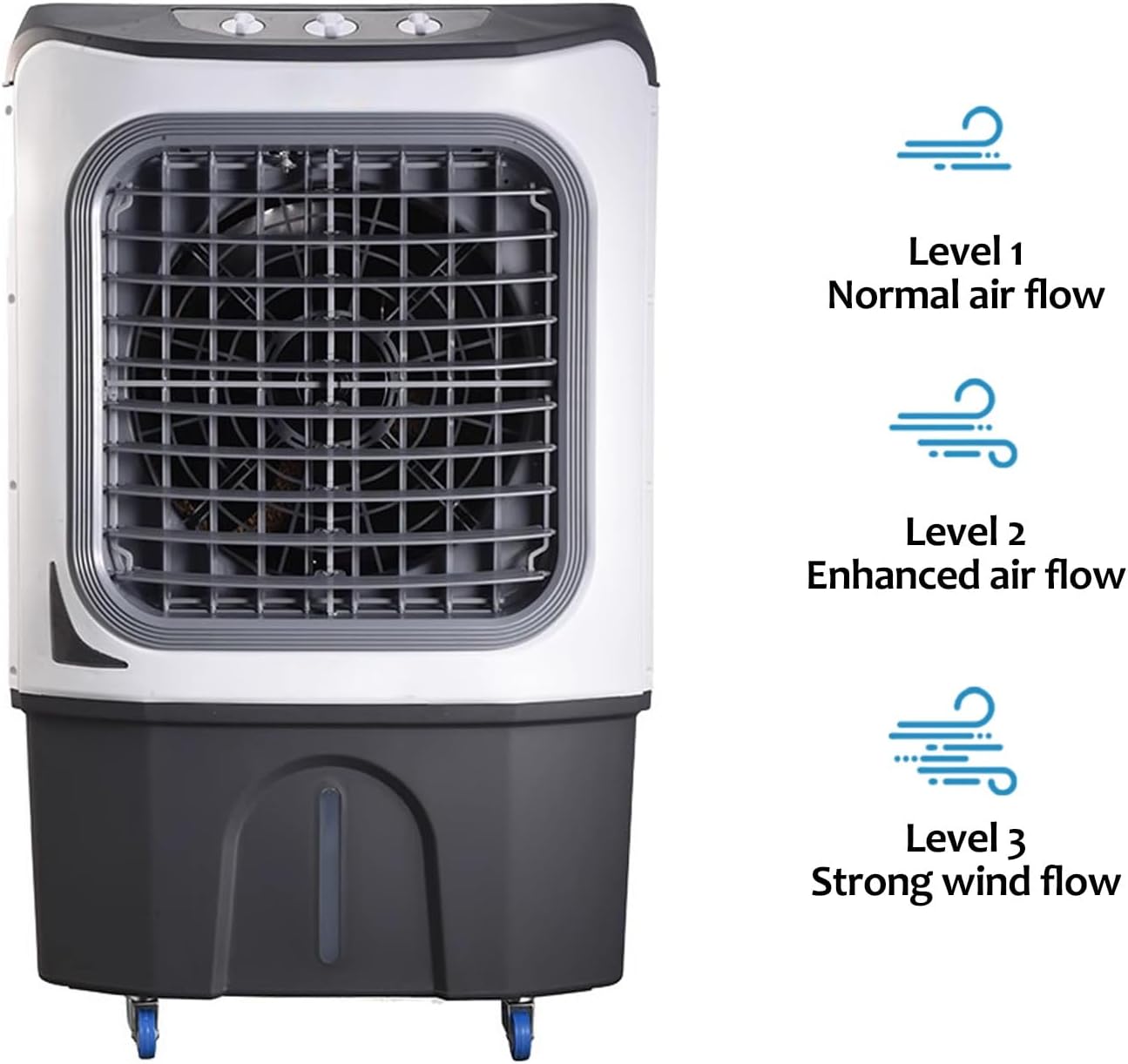 GENERIC Refroidisseur D'air Par évaporation Portable Avec Fonction D'humidification, Ventilateur De Refroidissement 3 En 1 Pour Intérieur Ou Extérieur, Patio, Garage