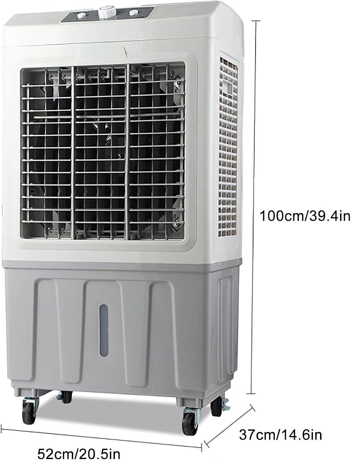 GENERIC Refroidisseur D'air Par évaporation, Refroidisseur De Marais Avec Oscillation à 120°, Ventilateur De Refroidissement Avec Réservoir De 50 L, Ventilateur De Refroidissement Extérieur, 3 Vitesses, 6