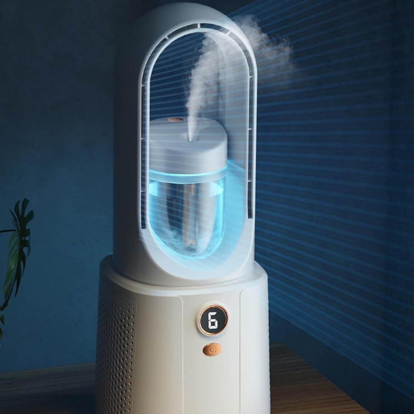 GENERIC Refroidisseur D'air Portable Rechargeable Par USB, Ventilateur Par évaporation Avec 6 Vitesses, Autonomie De 1 à 3 Heures, Design ABS Léger