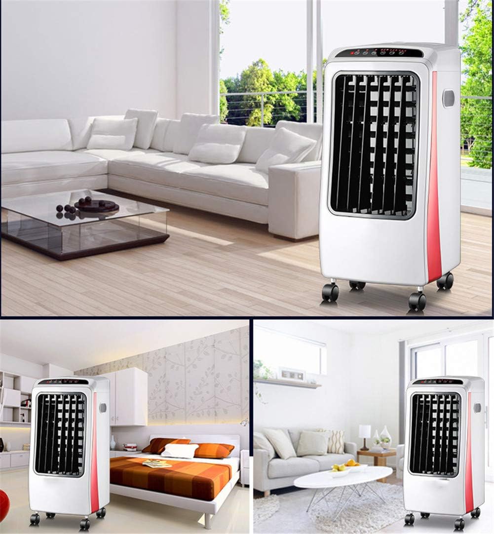  Climatiseur Portables Mobile 4 Fan De Roulettes Roues Climatisation Silencieux Ventilateurs Cold Fan Home De Humidificateur Trois Modes Fonction De Refroidissement (Rouge)