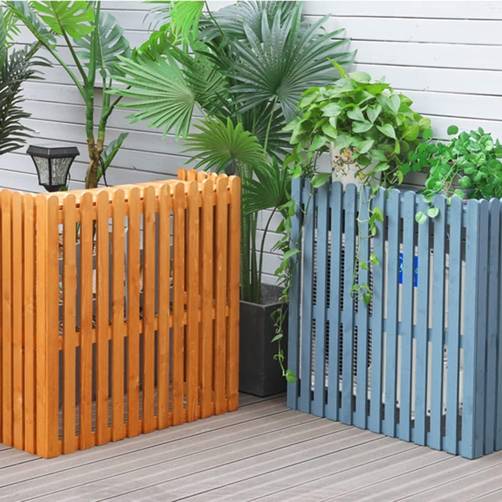 GENERIC Housse De Climatiseur Extérieur - Écran De Clôture En Bois Pour Unités AC Divisées - Protection élégante Et Grise (taille : 120 X 60 X 109 Cm)