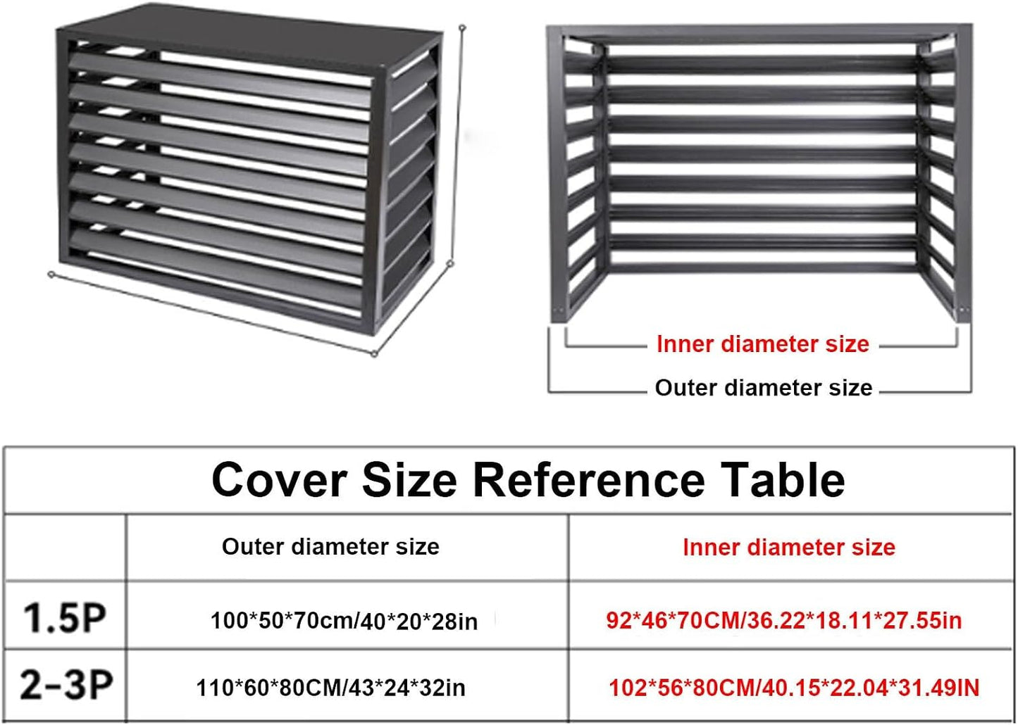  Housse De Protection Complète En Aluminium Gris Pour Climatiseur Et Pompe à Chaleur, Protection Complète D'hiver Pour Unités Extérieures, Utilisation En Intérieur/extérieur