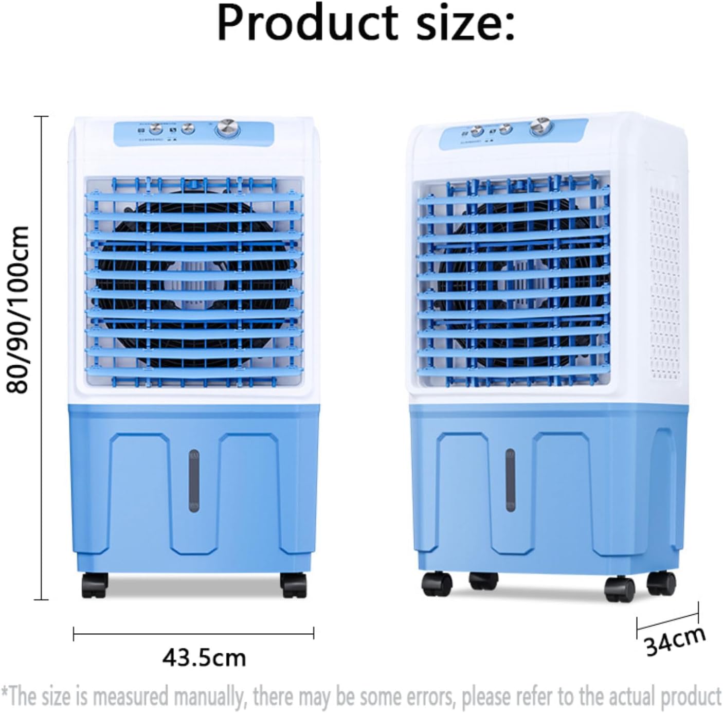 GENERIC Refroidisseur D'air Par évaporation Portable, Ventilateur à 3 Vitesses Avec Blocs De Glace, Oscillation à 120°, Silencieux, 36 DB, Mobile Pour Chambre à Coucher, Bureau, Maison