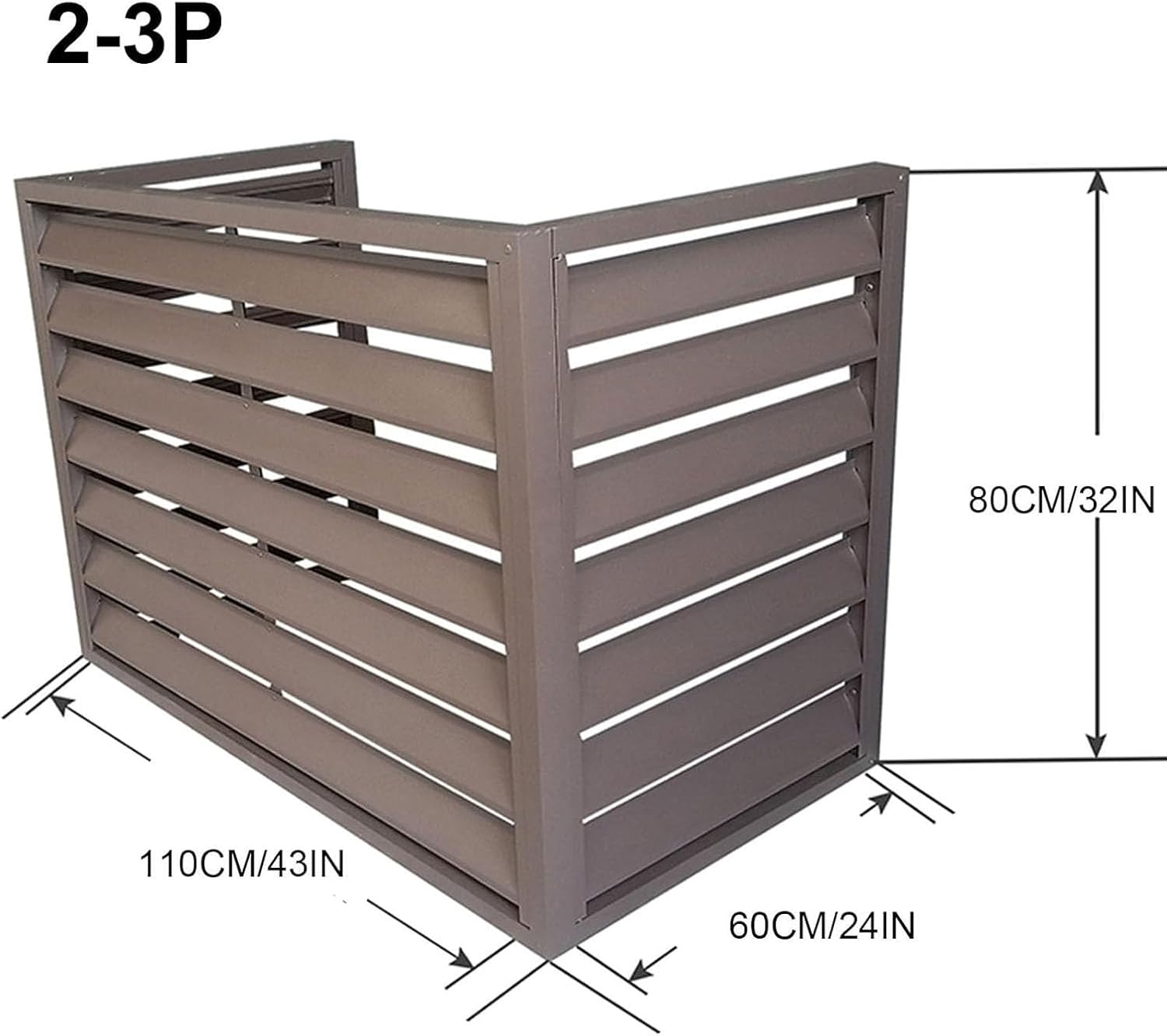 GENERIC Housse De Climatiseur D'intérieur Et D'extérieur En Aluminium Pour Mini Climatiseur Et Pompe à Chaleur, Protection Résistante Aux Intempéries Avec étagère Pour Plantes (taille : 110 X 60 X 80 Cm