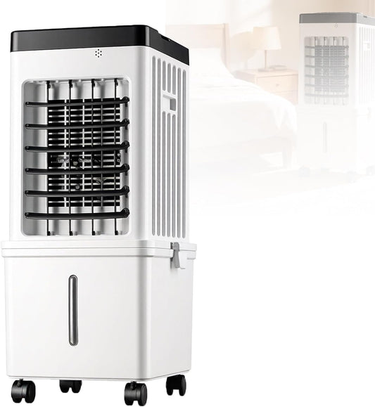 GENERIC Ventilateur De Climatiseur Portable, Ventilateur De Refroidisseur D'air évaporatif Avec 3 Vitesses, Ventilateur à Faible énergie D'économie D'espace 10L Avec Roues Pour Le Bureau à Domicile Et La Cham