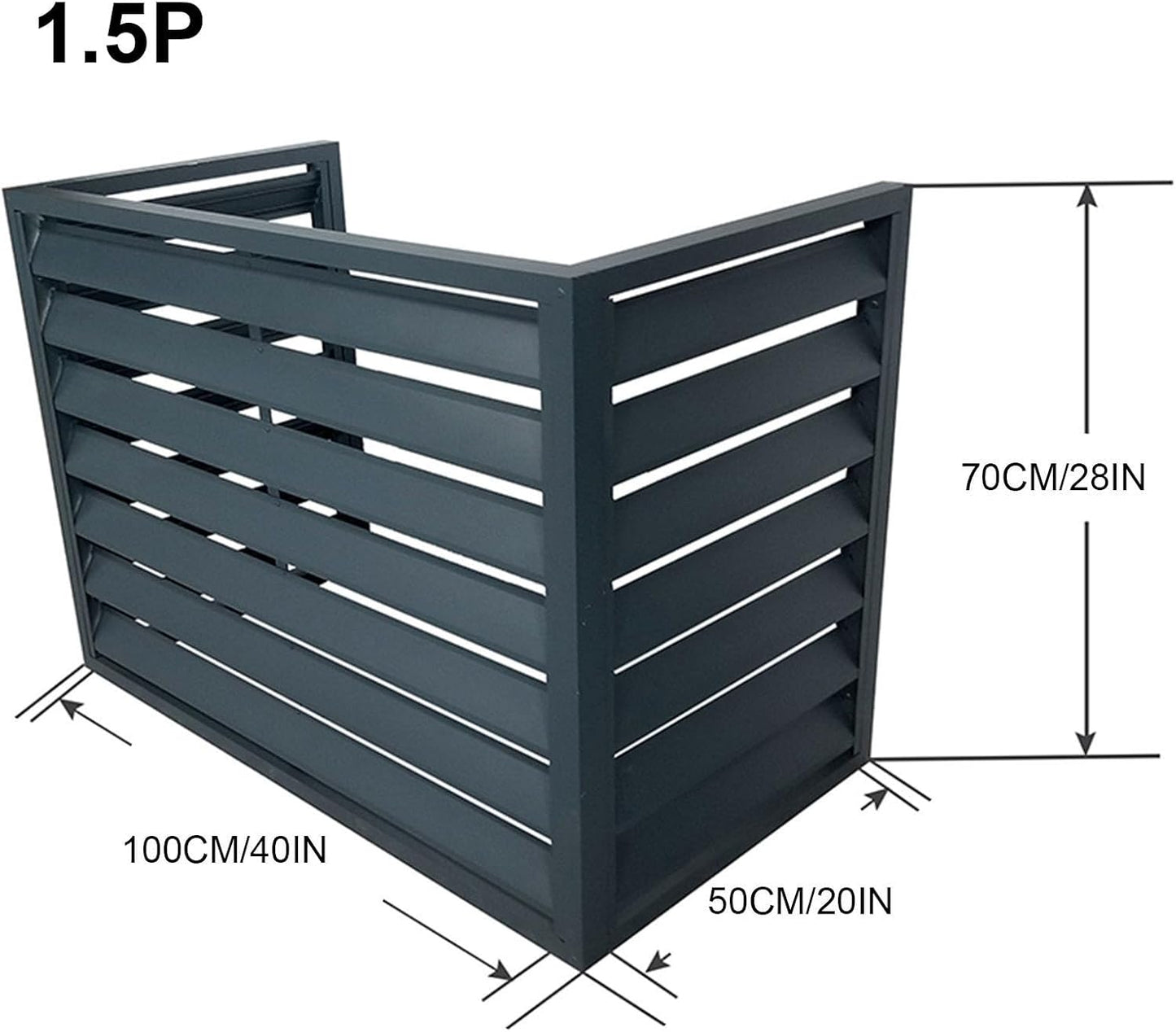  Housse En Aluminium Gris Pour Climatiseur – Mini Pompe à Chaleur Séparée Protection Extérieure Réduction Du Bruit Support De Plante Bouclier Résistant Aux Intempéries Pour Une Utilisation Extérieure
