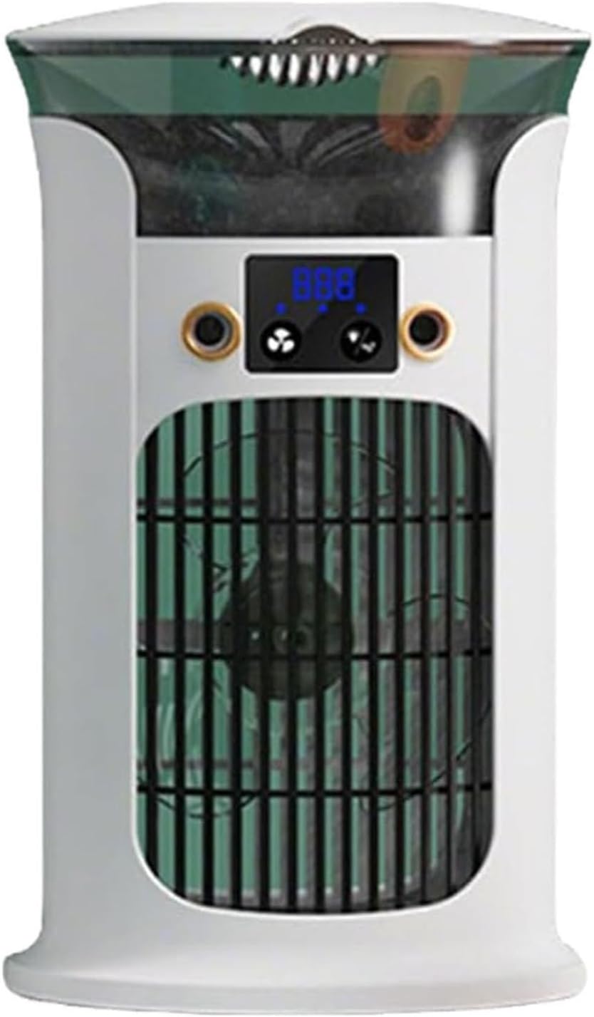 GENERIC Ventilateur De Refroidisseur D'air De Bureau 3-en-1, Ventilateur De Refroidissement De Climatiseur Portable Avec Humidificateur De Réservoir D'eau Et éclairage à Sept Couleurs (Blanc + Jaune)