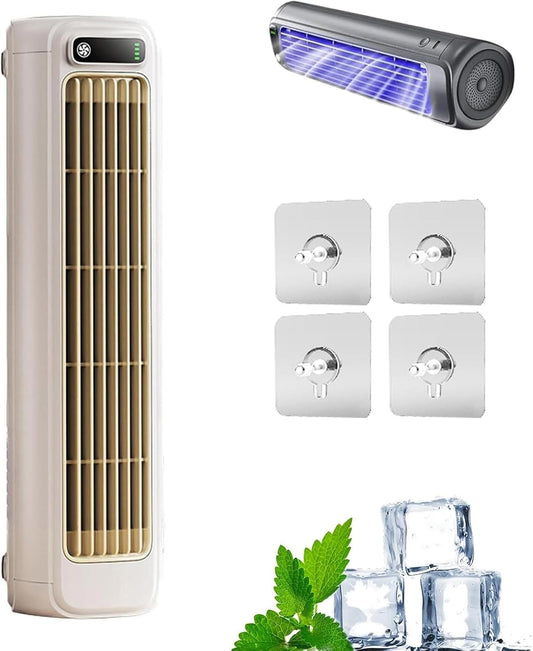  Sherum Rafraichisseur D'air Silencieux, Cooling Ace 3.0, Mini Climatiseur Portable, Avec Affichage Led, Rechargeable, Pour Chambre, Bureau, Maison, Restez Au Frais En Été (Blanc)