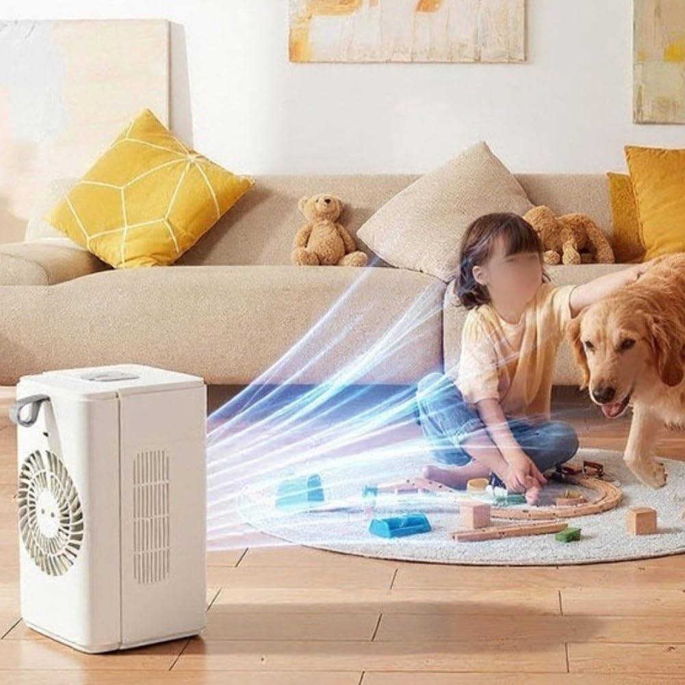  Refroidisseur Par évaporation Portable Avec Minuterie Intelligente, Ventilateur De Bureau Double De 500 Ml, Rechargeable 3000 MAh Pour La Maison, Le Fitness, La Salle De Sport