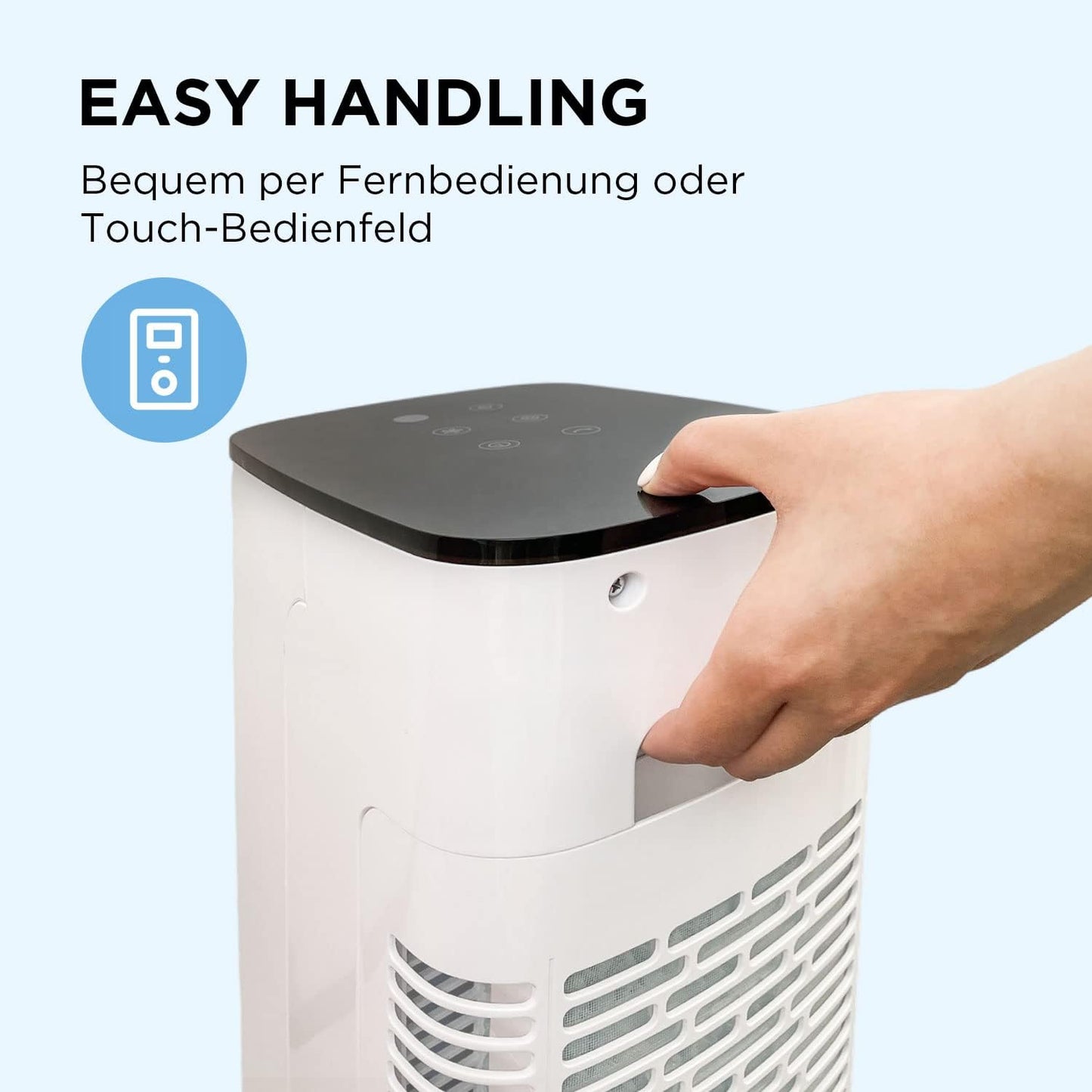  Midea Refroidisseur D'air 4 En 1, Ventilateur Avec Refroidissement à Eau 5L, Humidificateur Et Ionisation, Climatiseur Sans Tuyau D'évacuation, 355m³/h, Avec Télécommande, 55W, Blanc
