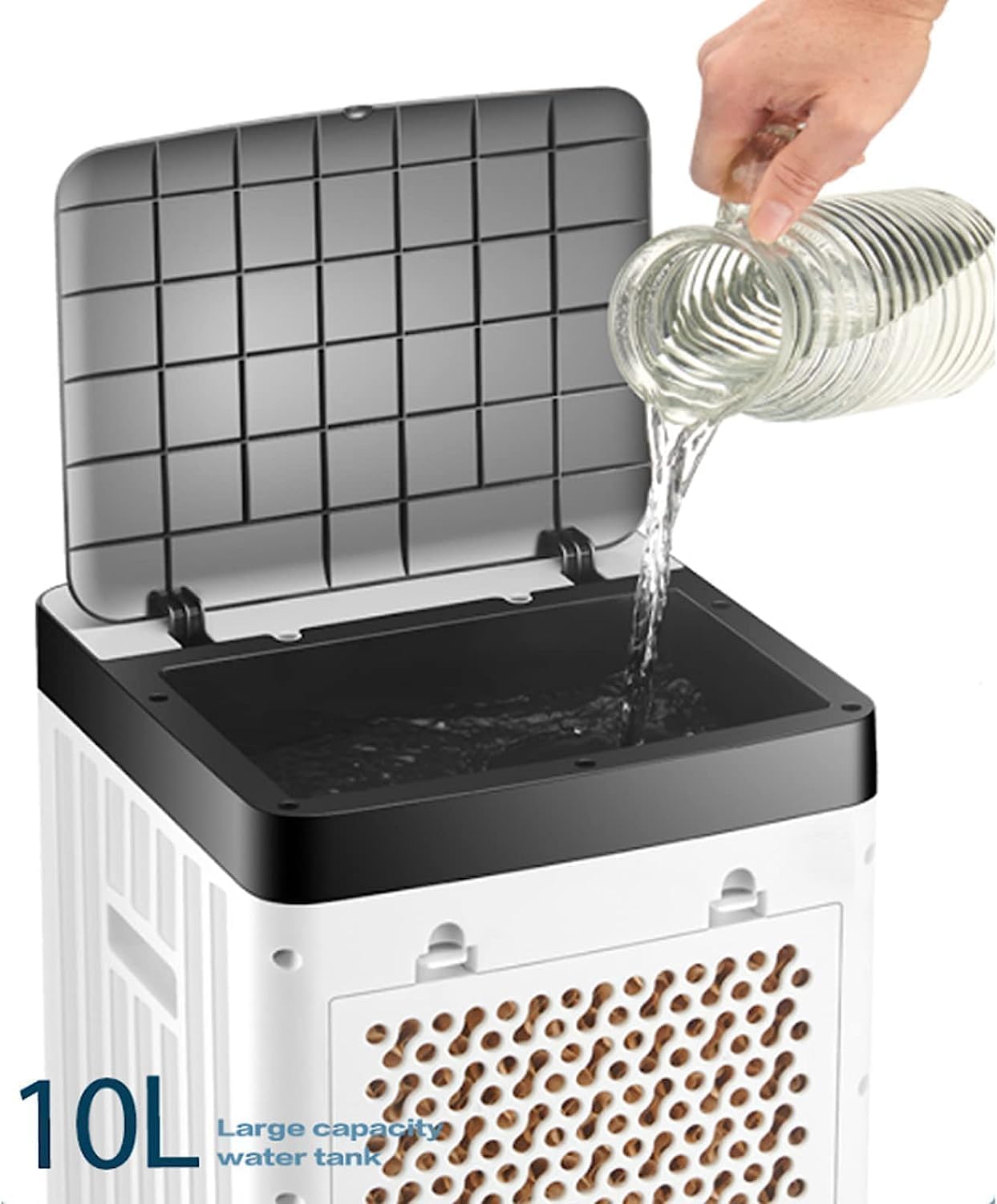 GENERIC Ventilateur De Climatiseur Portable Sans Tuyau 10L Refroidisseur Sans Ventre 3-en-1 Pour Le Bureau à Domicile Réglable 3 Niveaux De Vitesse Énergie Efficacité Conception Compacte Et Légère