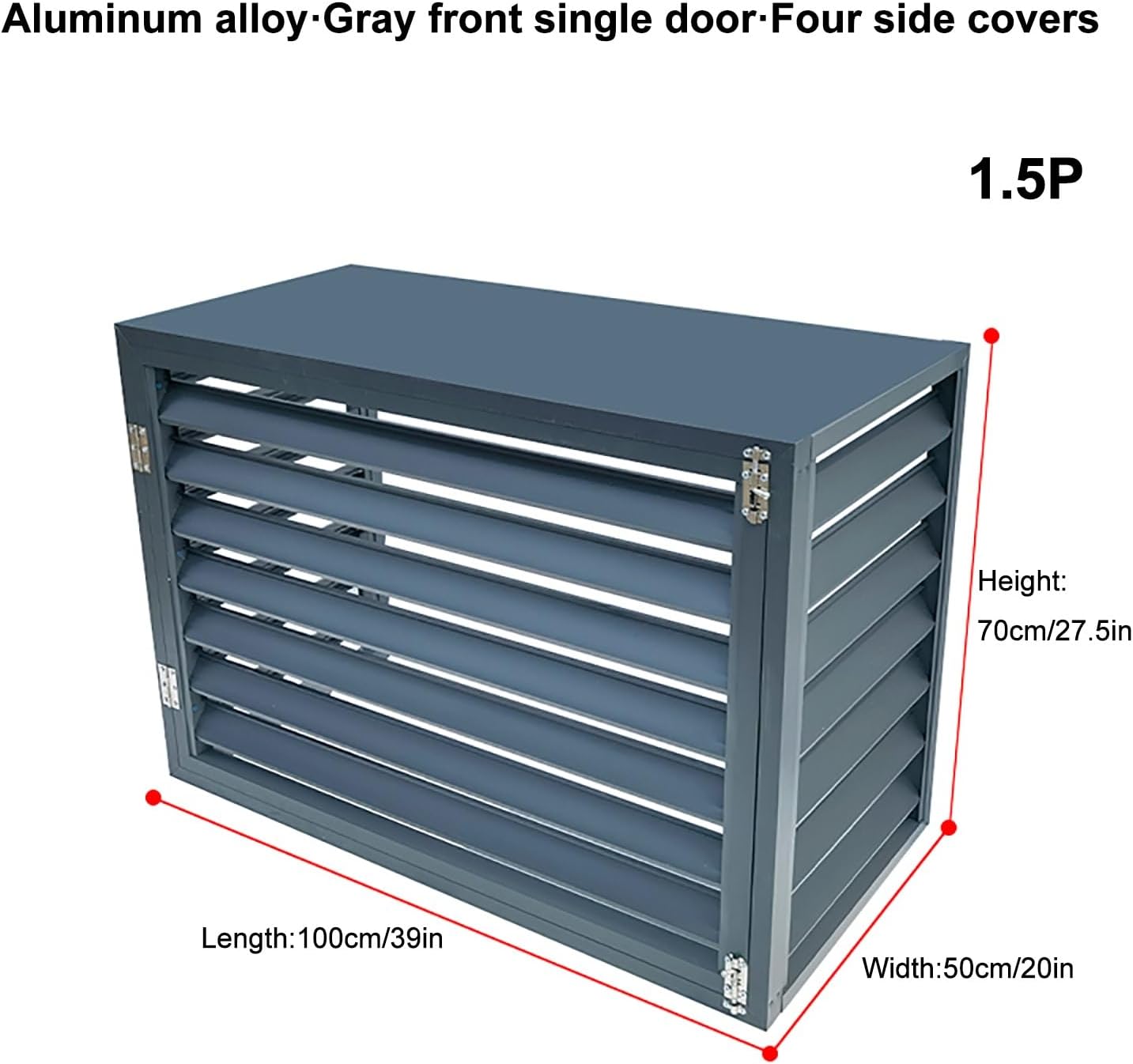 GENERIC Housse De Protection Pour Climatiseur Extérieur En Aluminium - Clôture D'intimité - Antivol Et Réduction Du Bruit - 100 X 50 X 70 Cm