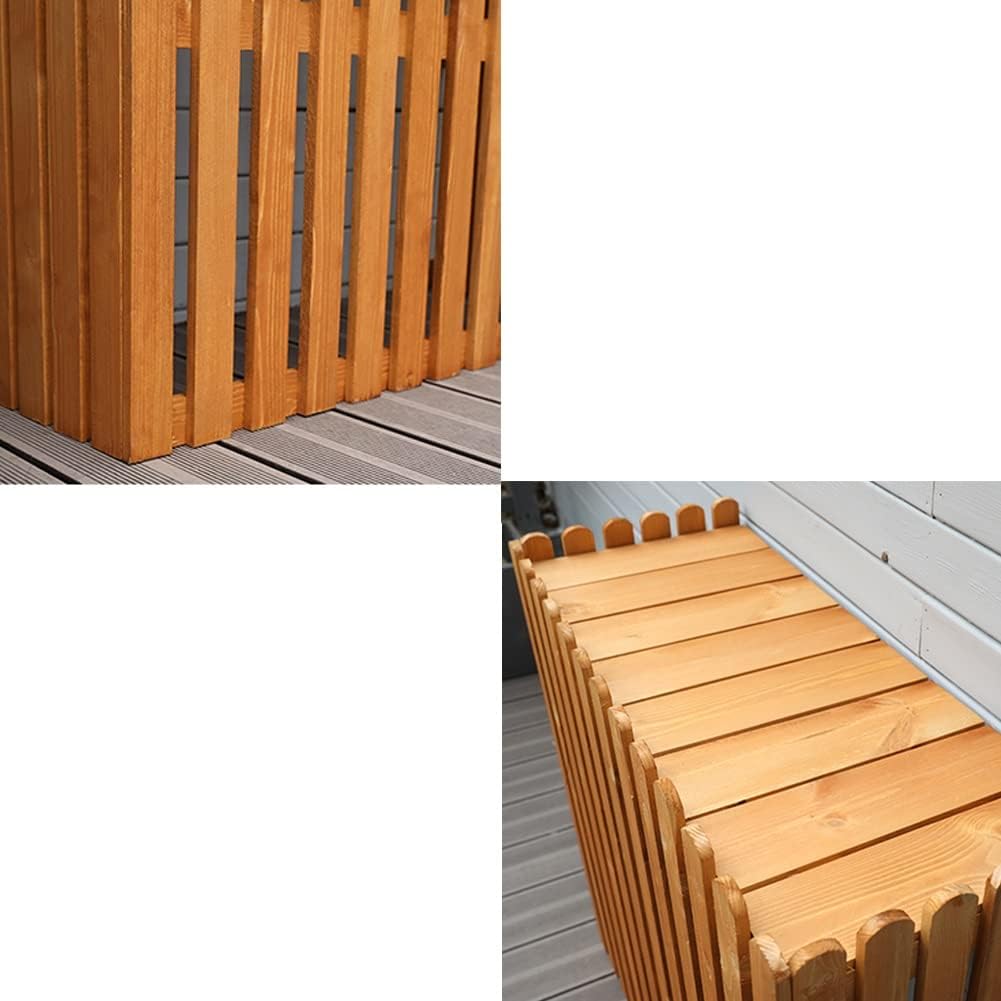 GENERIC Housse De Climatiseur Extérieur - Écran De Clôture En Bois Pour Unités AC Divisées - Protection élégante Et Grise (taille : 120 X 60 X 109 Cm)