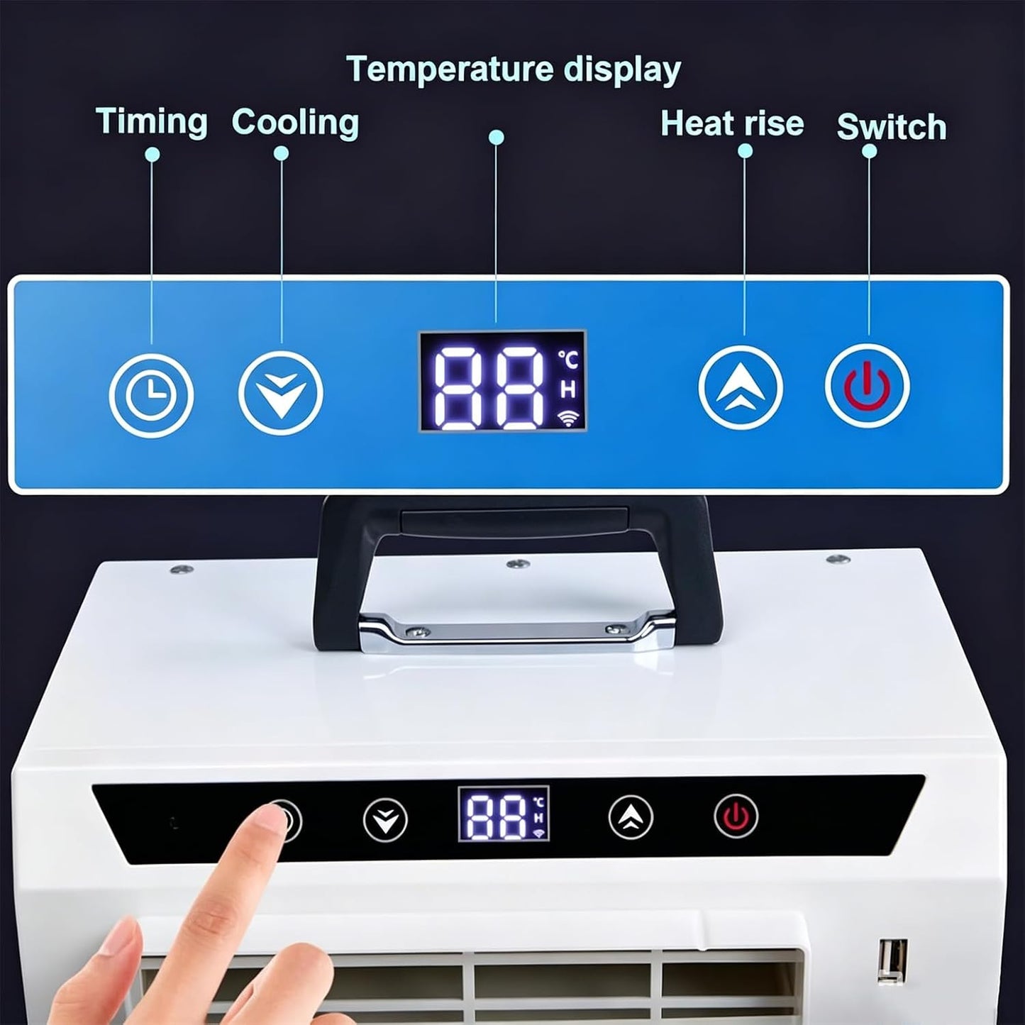  Climatiseur Split 13 000 Btu Avec Wi-FI, Télécommande Et Minuterie 24 H, Idéal Pour La Chambre, Le Bureau Ou Le Camping. Installation Facile, Aucun Montage Requis