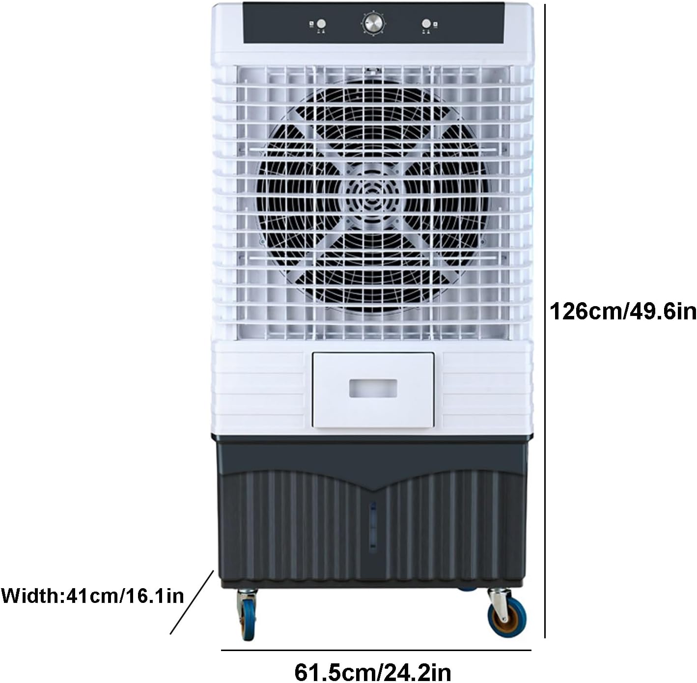  Refroidisseur D'eau Par évaporation, Climatiseur De 80 Litres Pour Garage, Unité De Refroidissement Extérieure Avec Roulettes Universelles, évaporateur Portable Haute Capacité Pour La Maison