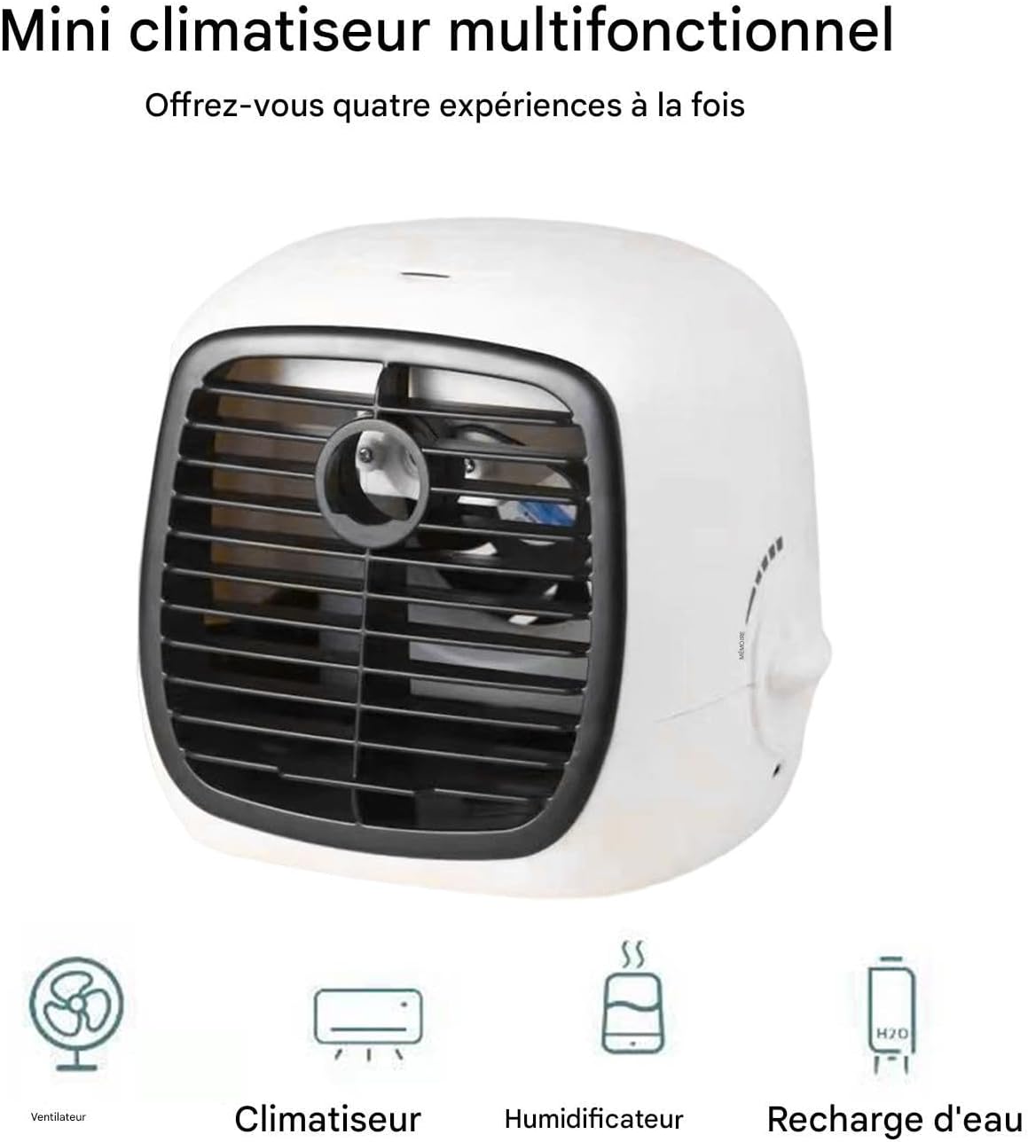  Climatiseur Portable | Rafraîchisseur Humidificateur Pour Chambre,Appareil Multifonctionnel USB Pour Tente Bureau Jardin Plage Salle De Sport Extérieur Et Voyage