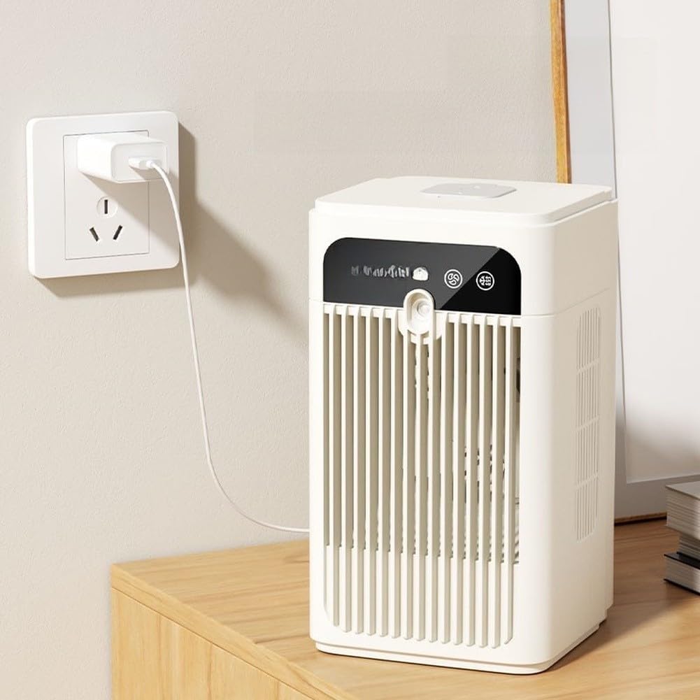  Refroidisseur Par évaporation Portable Avec Minuterie Intelligente, Ventilateur De Bureau Double De 500 Ml, Rechargeable 3000 MAh Pour La Maison, Le Fitness, La Salle De Sport