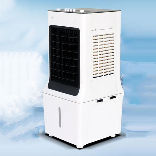  Refroidisseur à évaporation Mobile - Réservoir D'eau De 12 L - Refroidisseur D'air Silencieux Avec Refroidissement à Eau - 3 Vitesses - Débit D'air 180 M³/h - Pour Chambre à Coucher, Salon Et Bureau