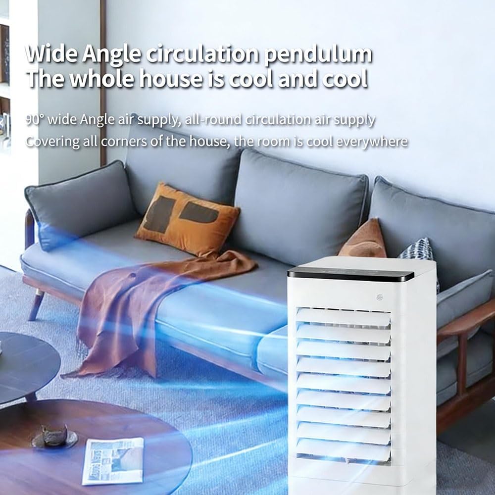 GENERIC Refroidisseur D'air Portable Pour Climatiseur, Refroidisseur D'air Par évaporation De 9 L Avec Télécommande, Ventilateur 4 En 1, 3 Vitesses, écran LED, 4 Blocs De Glace, Minuterie De 7,5 H