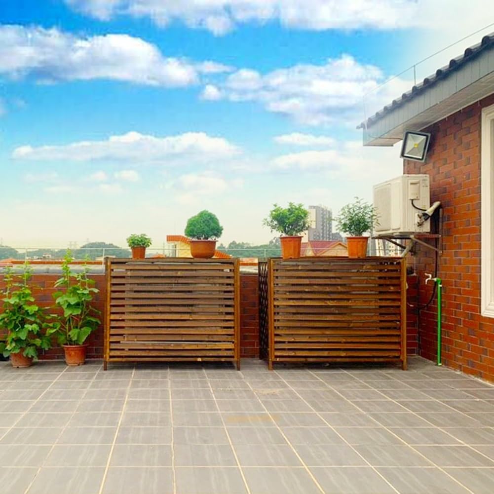  Housse De Protection En Bois Pour Climatiseur Extérieur, Support Anti-corrosion En Bois Massif Pour Fleurs, Jardin Et Balcon (taille : 120 X L)