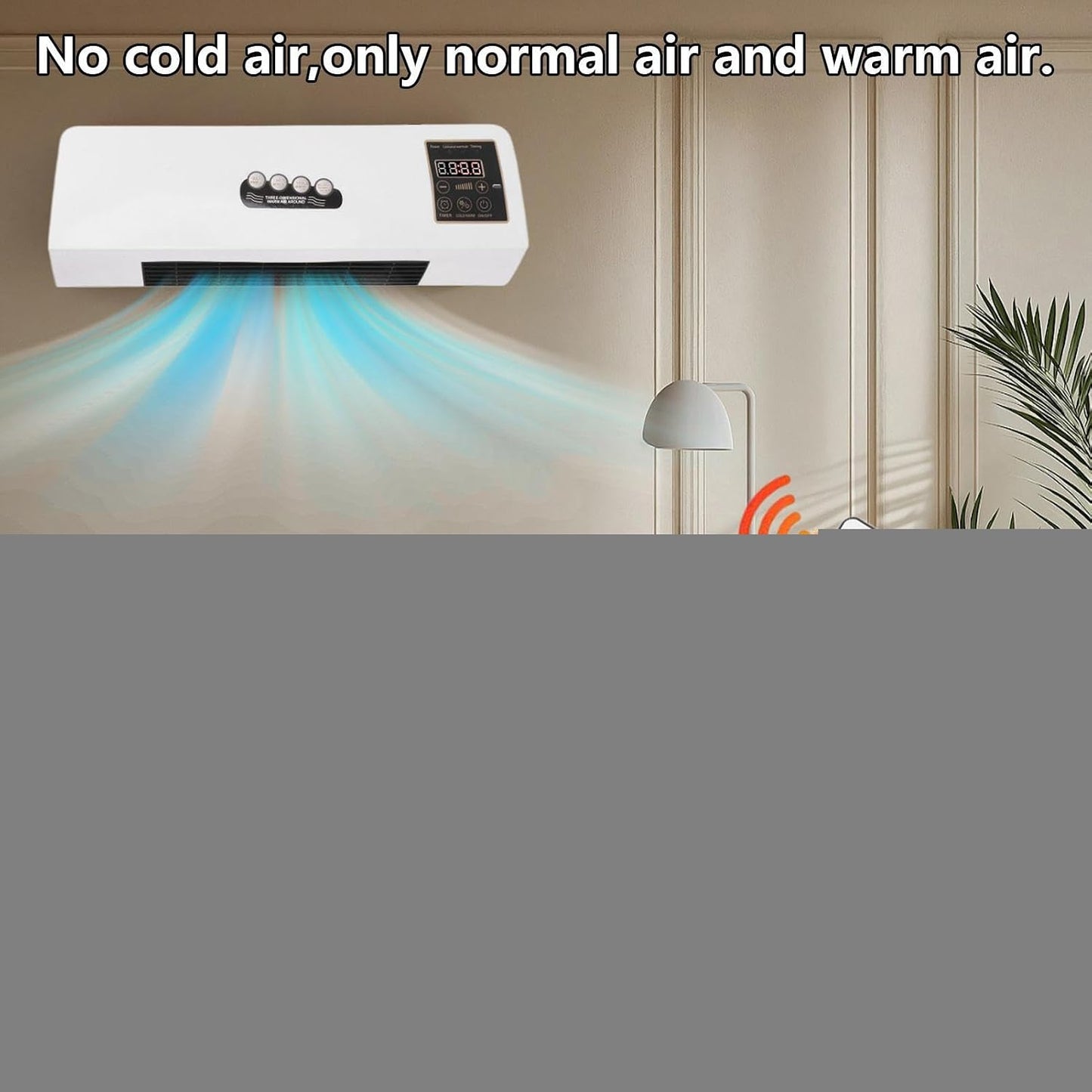  Petit Ventilateur Climatiseur Mur Monté | Unité Split Climatiseur Portable,2000W De Fenêtre Sans Conduit Pour Salon, Chambre, Dortoir, Camping-Car, Garage, Camping