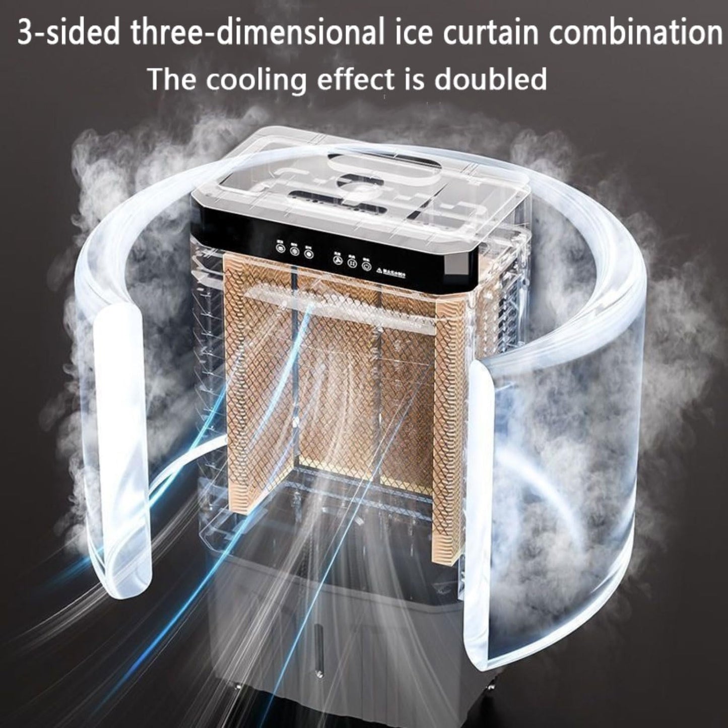 GENERIC Refroidisseur D'air évaporatif Portable, Ventilateur 3-en-1 Avec Packs De Glace, 120 Oscillation, Télécommande, Fonctionnement Silencieux, Minuterie, Mobilité Facile Pour Le Confort De Refroidissement